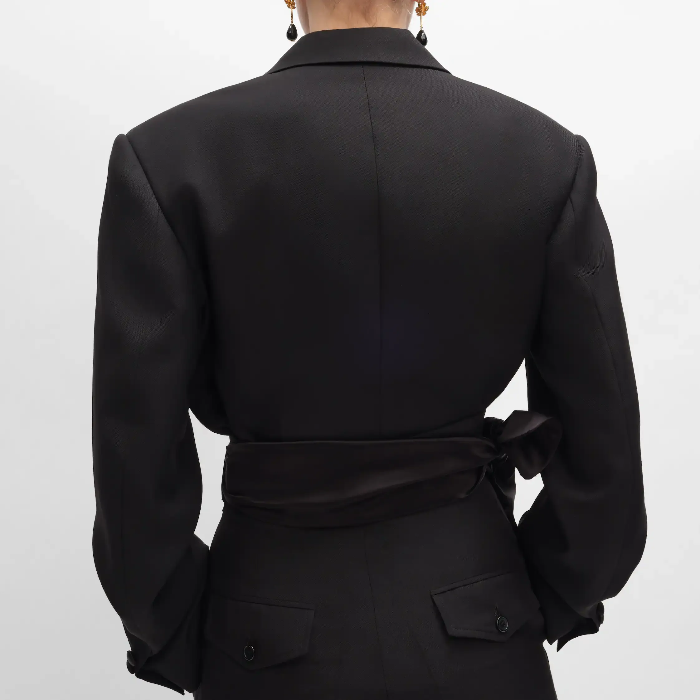 chaqueta spencer tux en lana gabardina