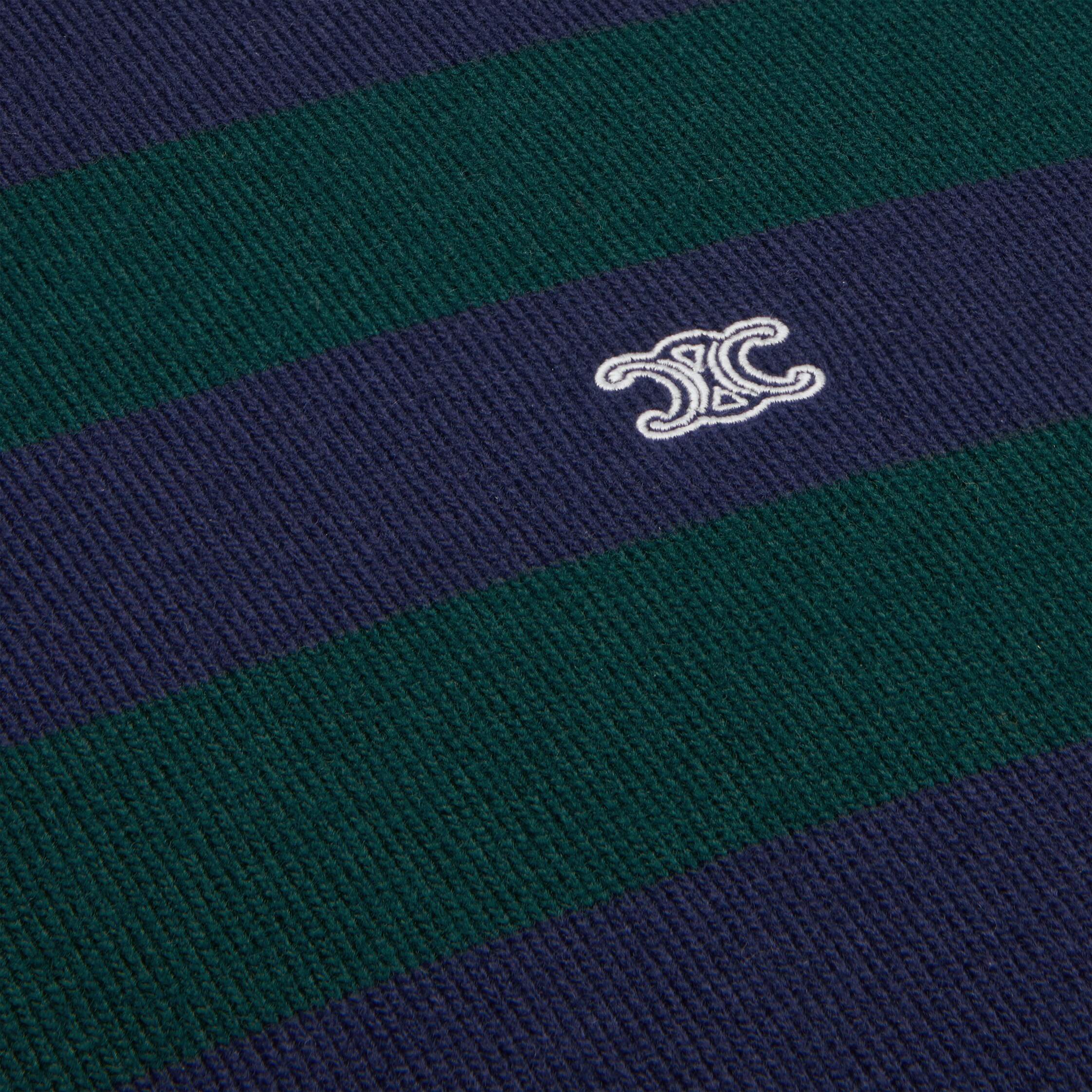 jersey de punto polo en lana con rayas