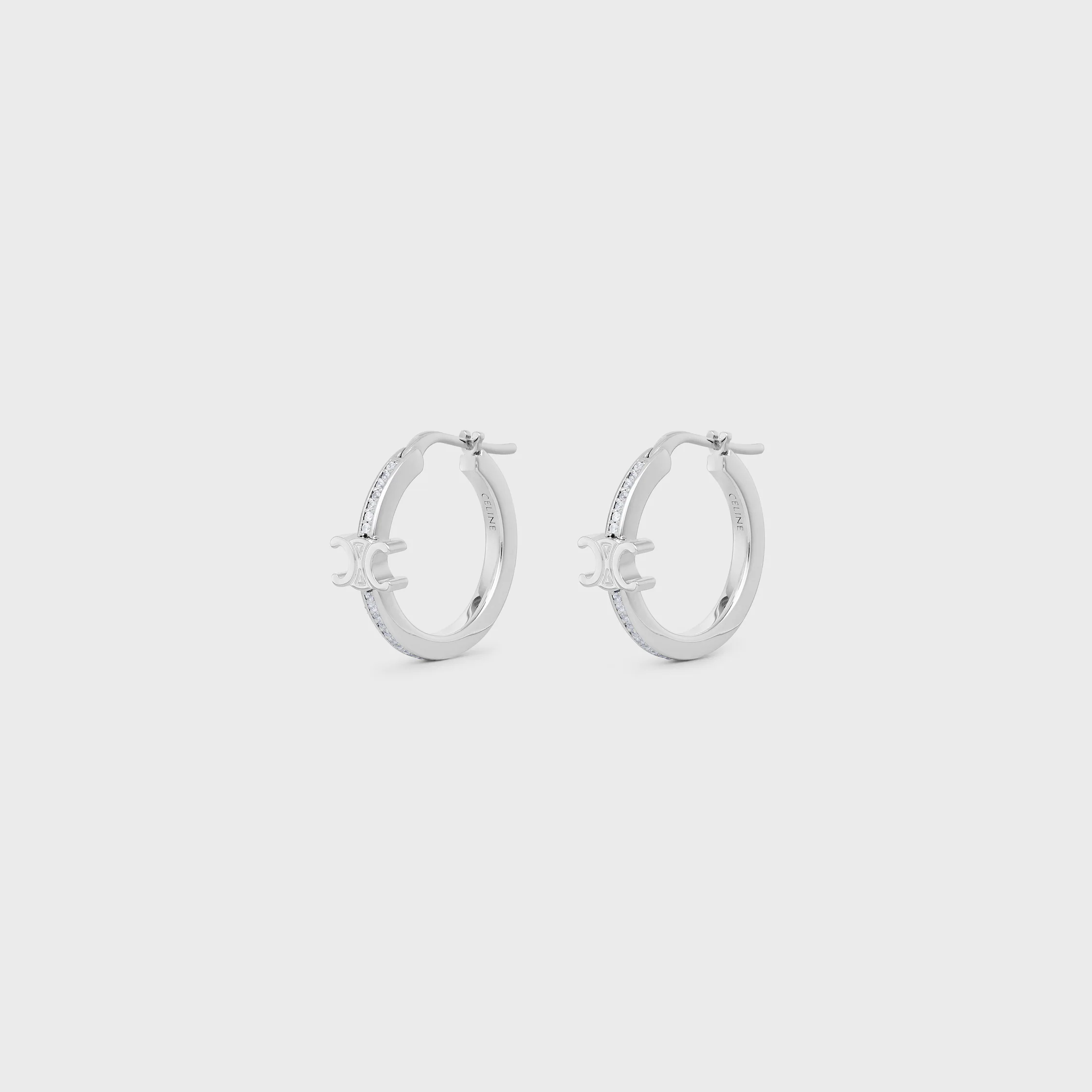 Aros Triomphe Sparkle en Strass y Latón con Acabado Rodio