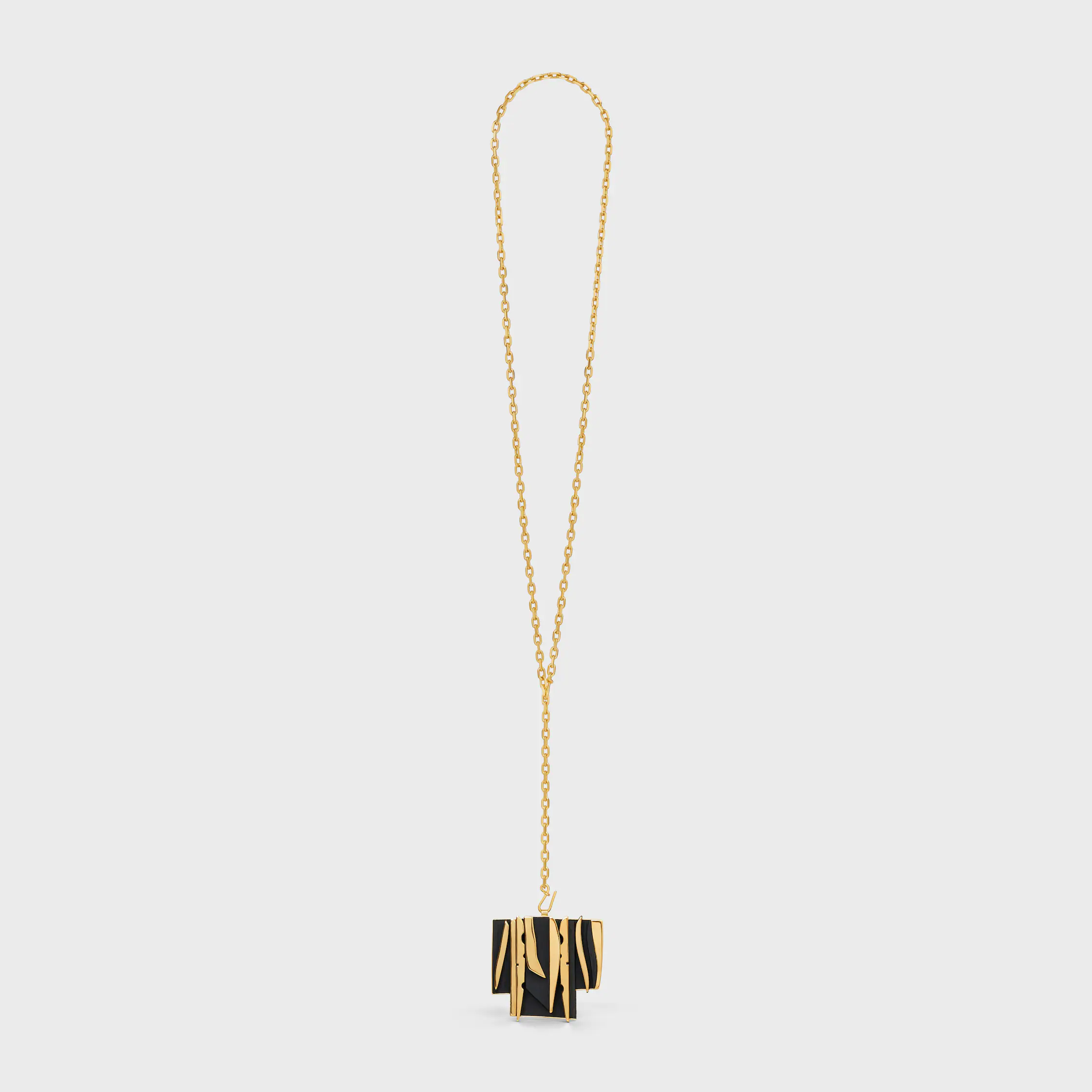 Collar de Proyecto Celine Nevelson en Rodio y Madera de Roble