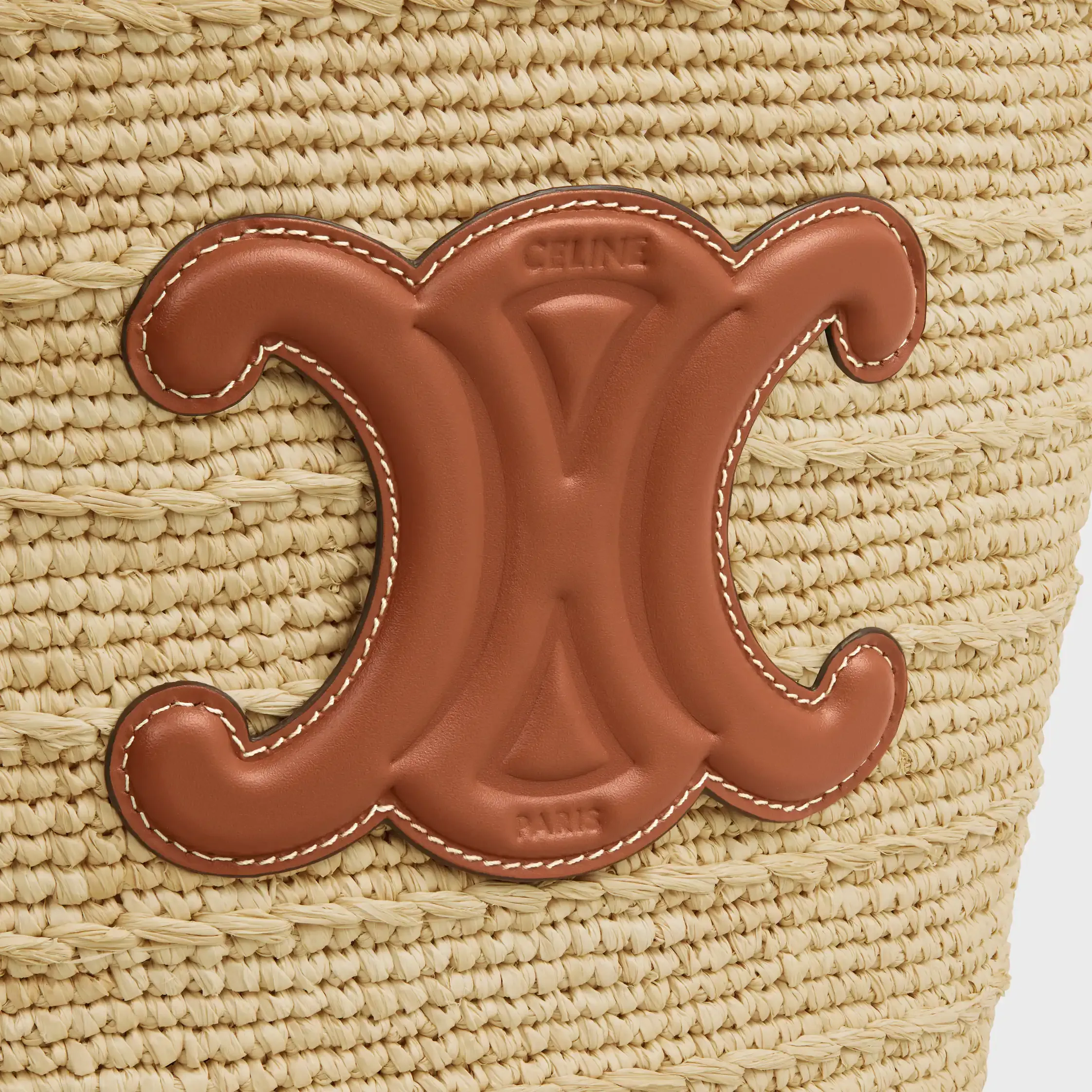 BOLSA TEEN SUPPLE CELINE CLÁSICA PANIER EN RAFFIA Y CUERO DE TERNERA