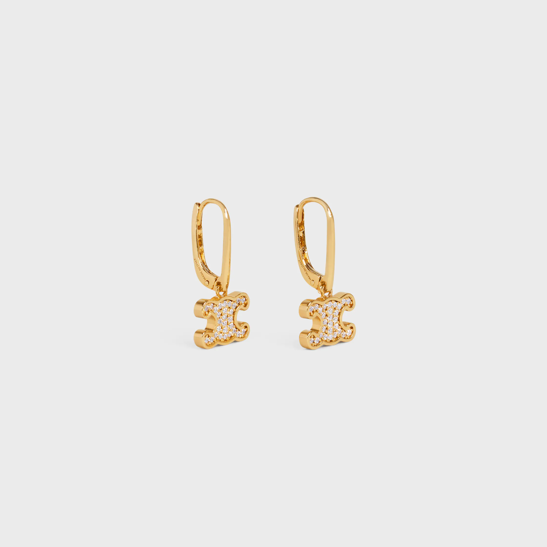 Auriculares de Cristal Triomphe en Latón con Acabado Dorado y Cristales