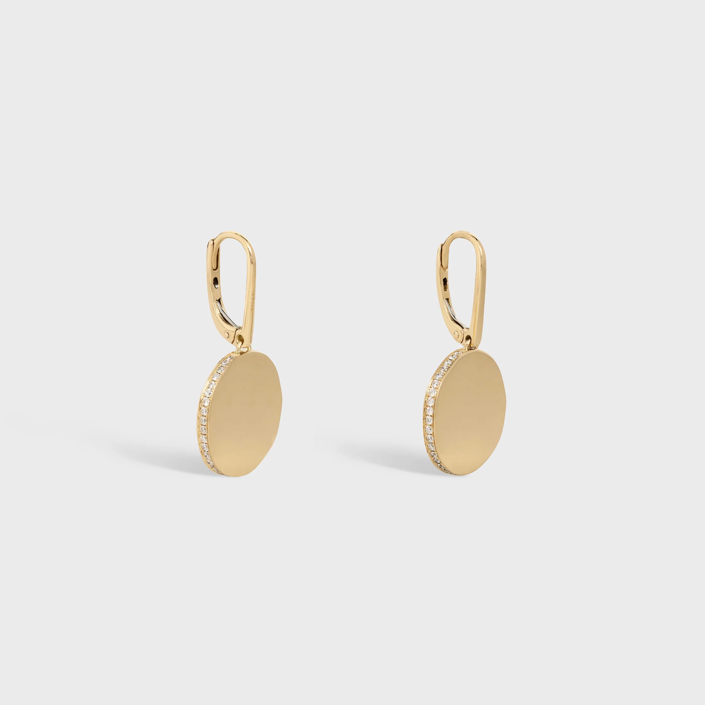 Auriculares Medaille Celine en Oro Amarillo y Diamantes
