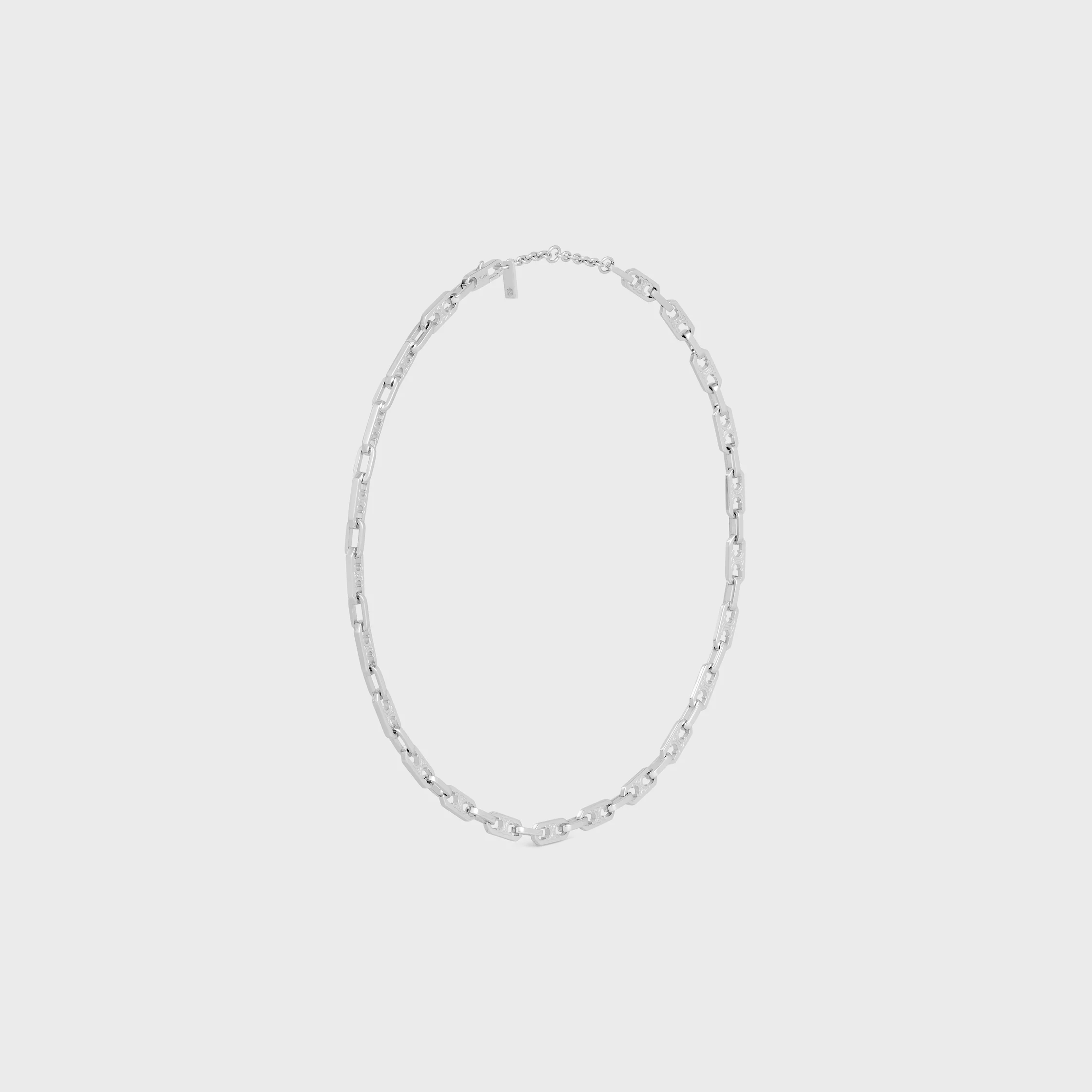 Collar pequeño octogonal Triomphe en latón con acabado rodio