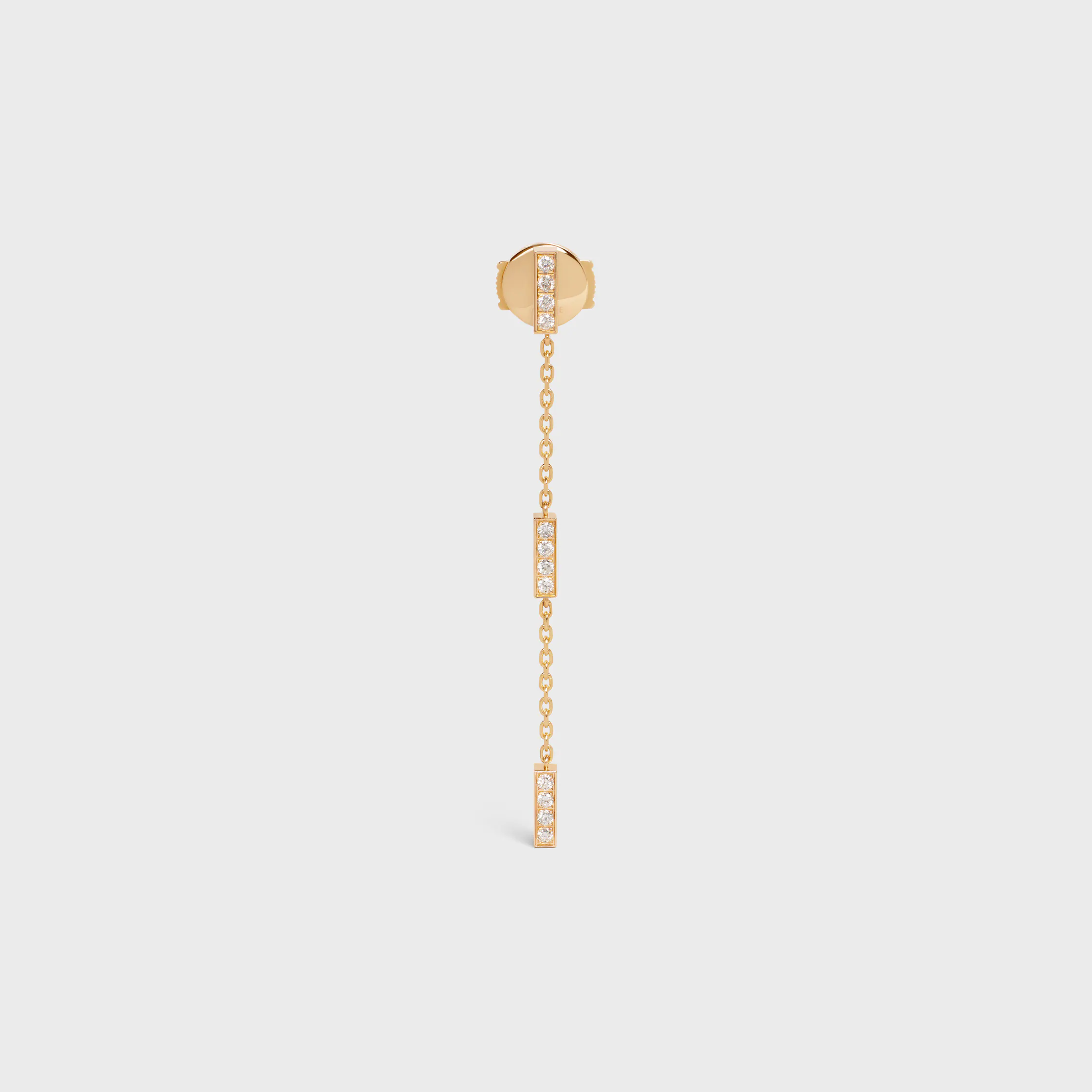 Aretes Triple Celine Line en Oro Amarillo y Diamantes