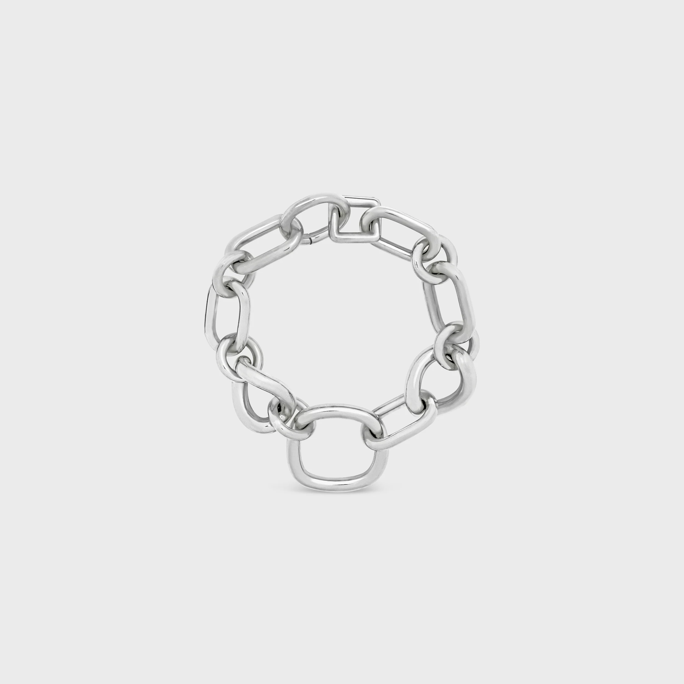 CHARMS MODERNOS FINOS GOURMETTE EN LATÓN CON ACABADO EN RODIO