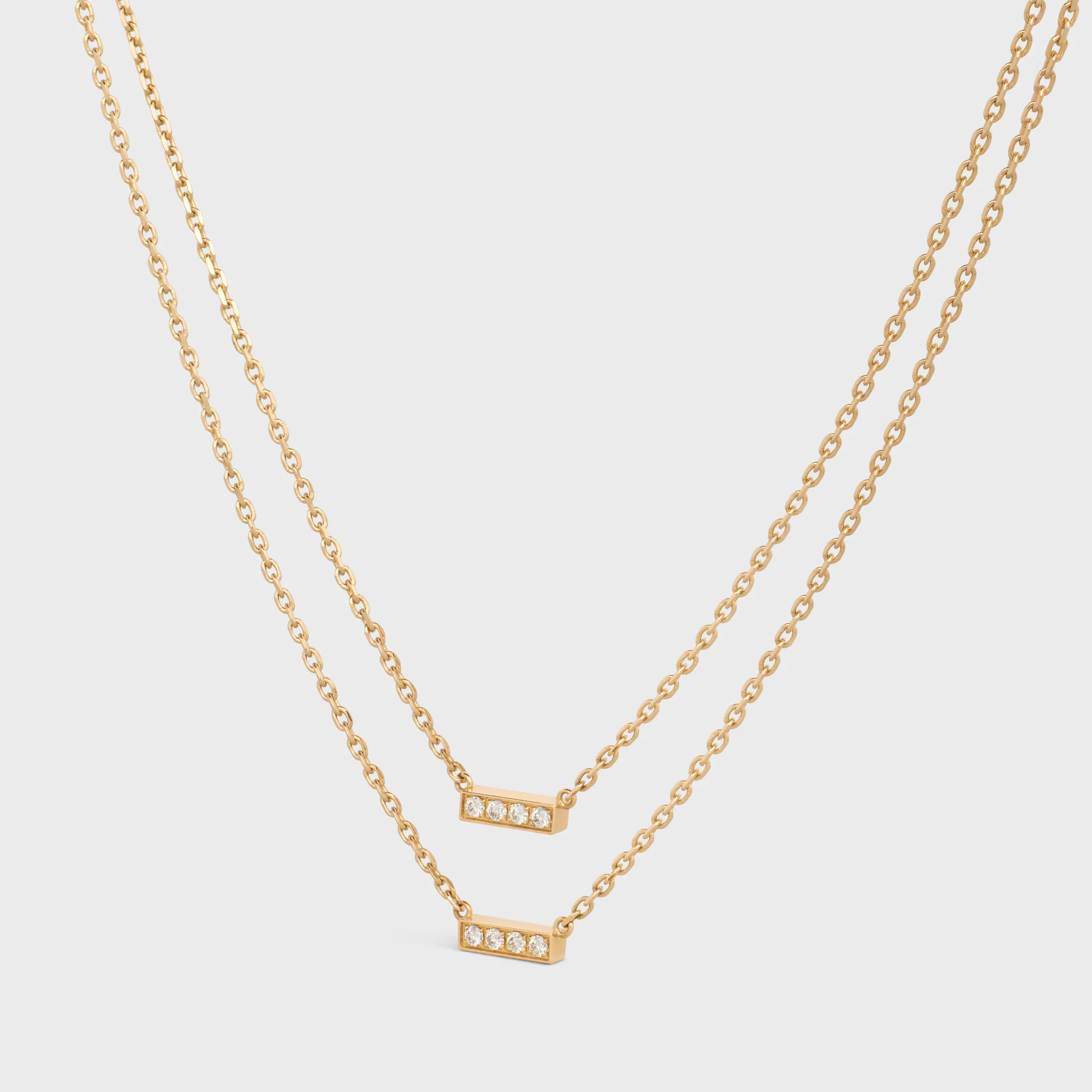 Collar doble Celine Line en oro amarillo y diamantes