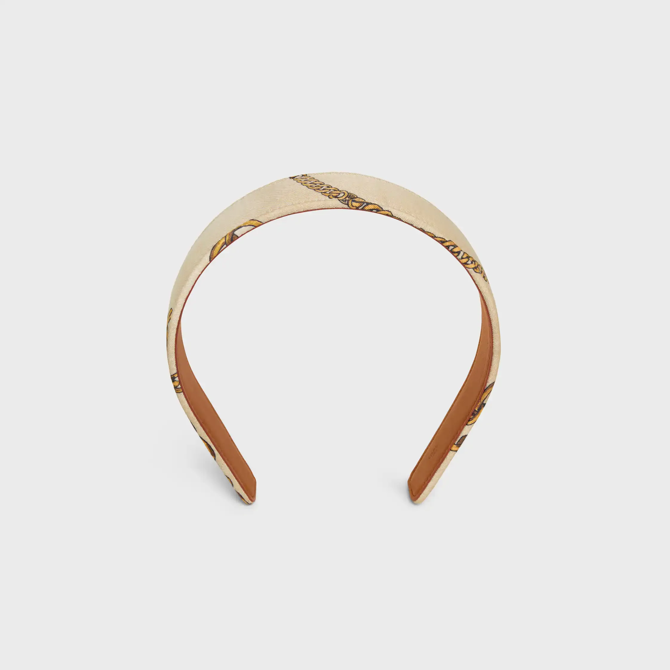Diadema Celine Chains en seda y cuero de becerro
