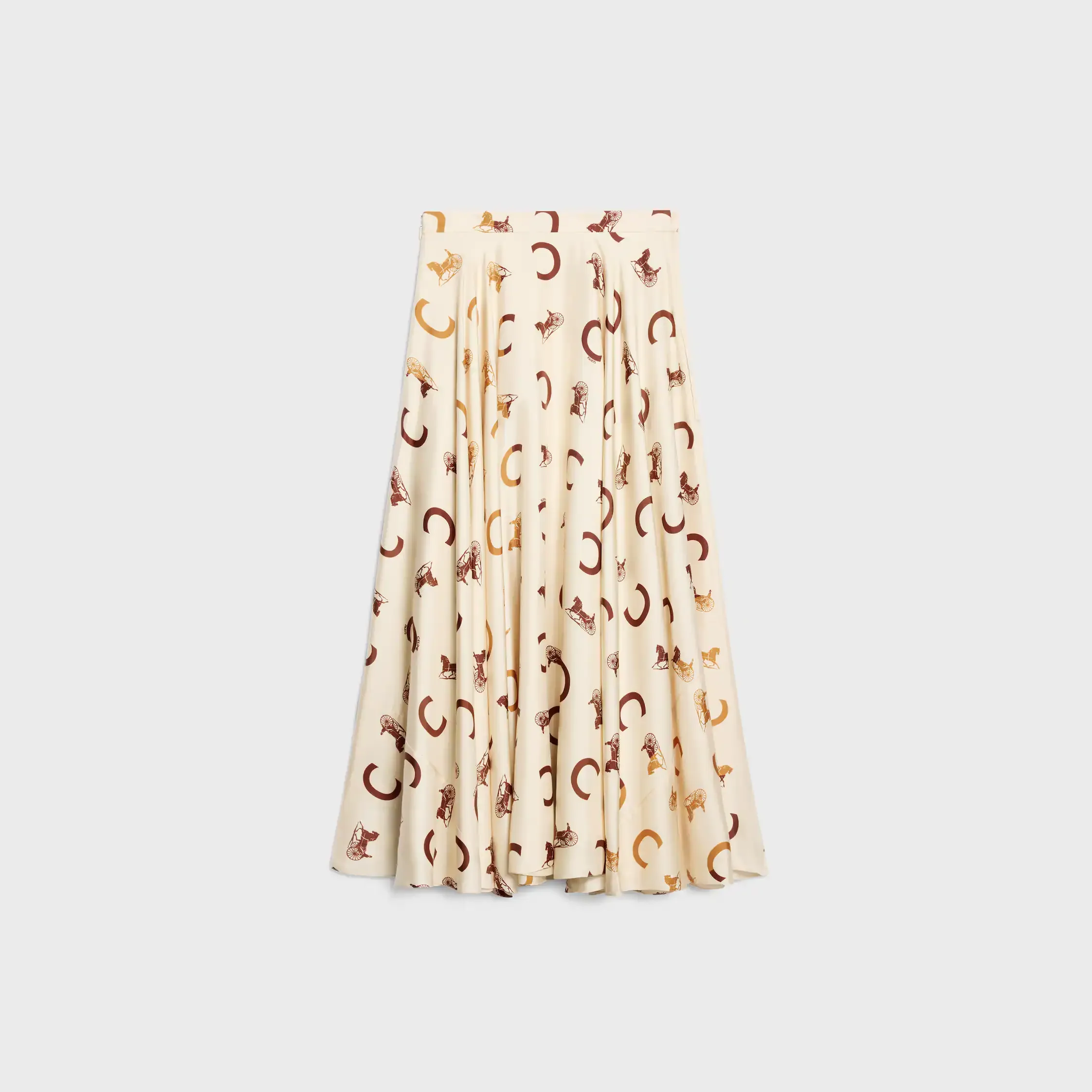 falda de sarga de seda