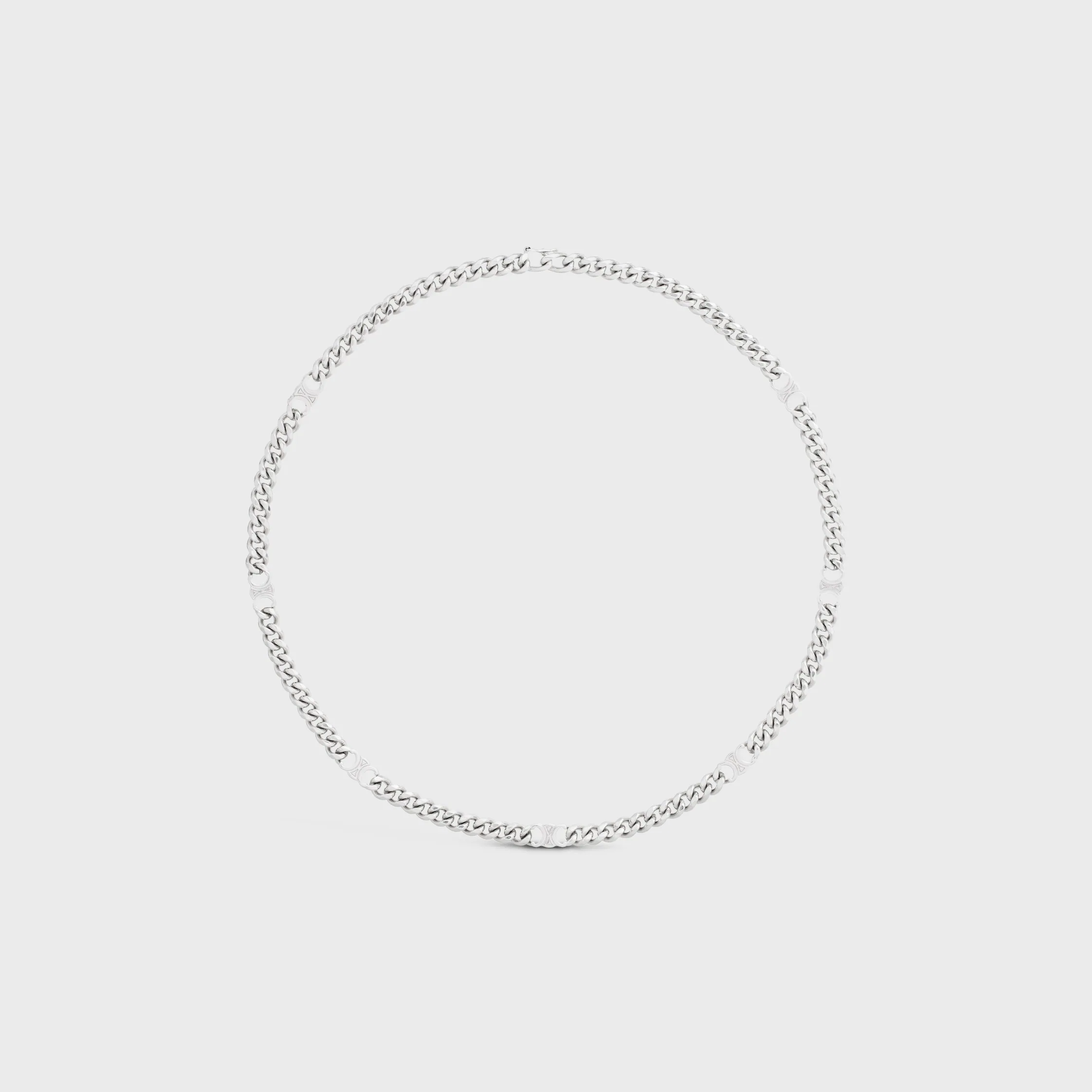 Collar Gourmette Pequeño Triomphe en Latón con Acabado Rodio