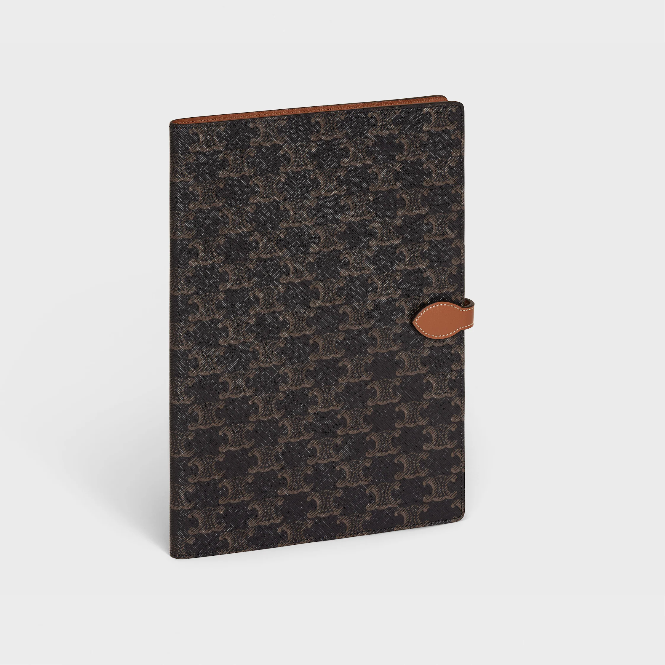 Funda grande para cuaderno de triomphe canvas y piel de becerro