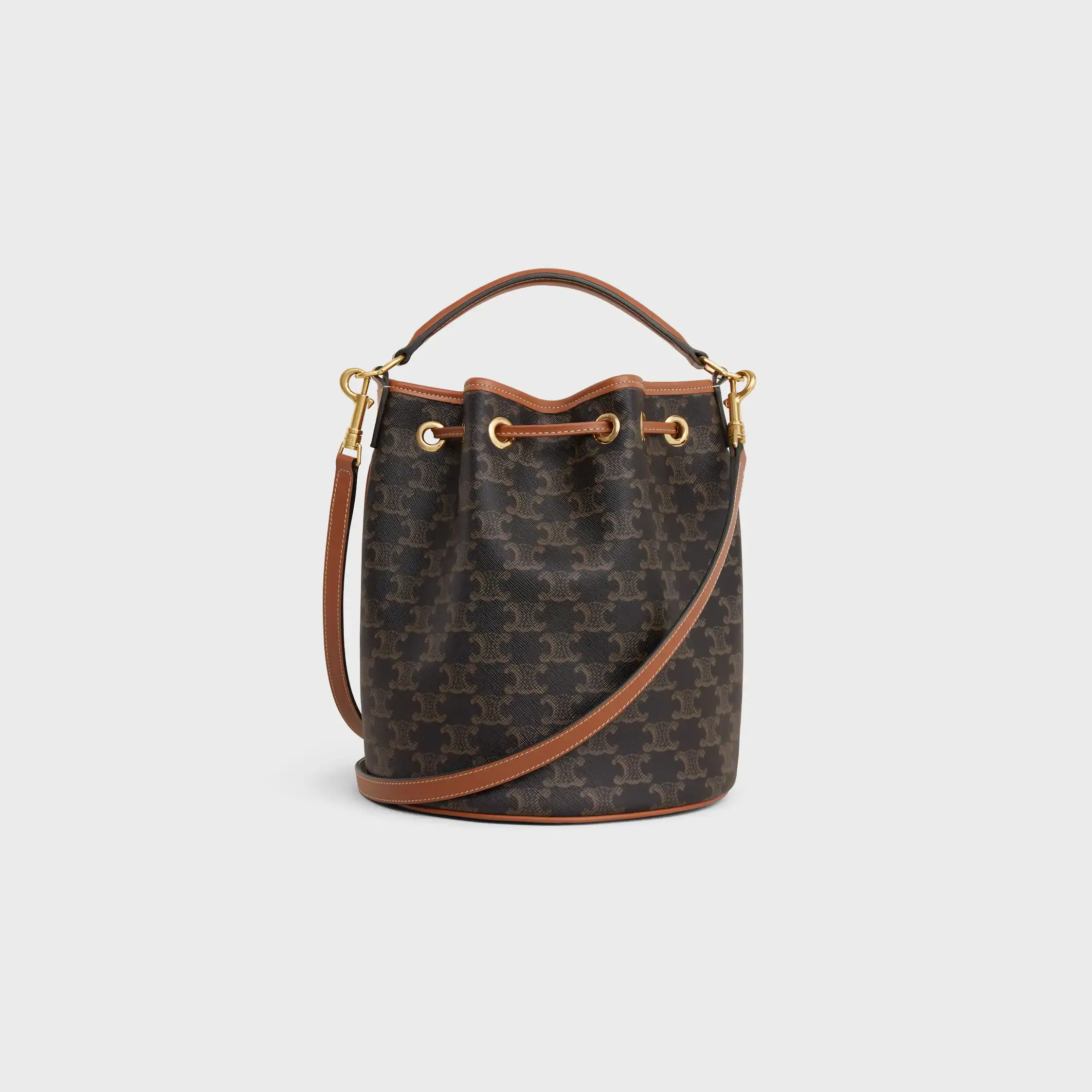 BOLSO CLARA EN TELA TRIOMPHE Y CUERO DE TERNERA