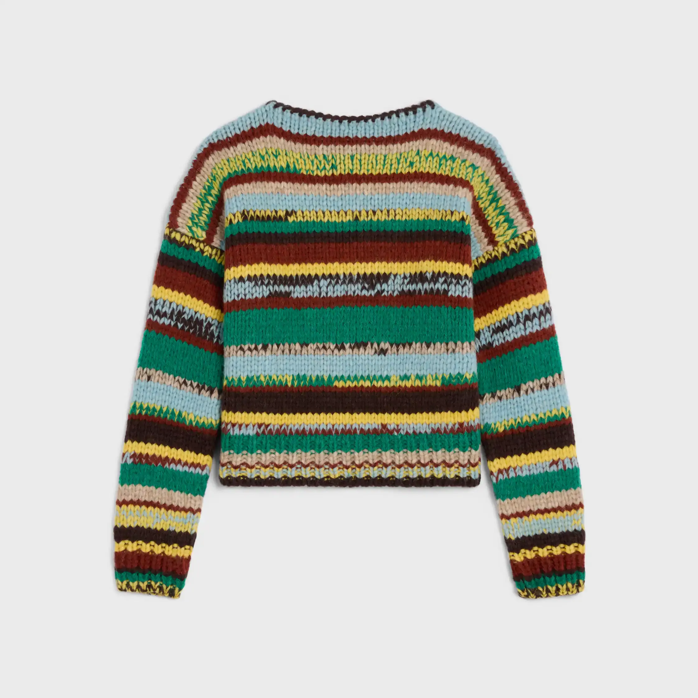 sweater de cuello redondo en alpaca y lana mouline