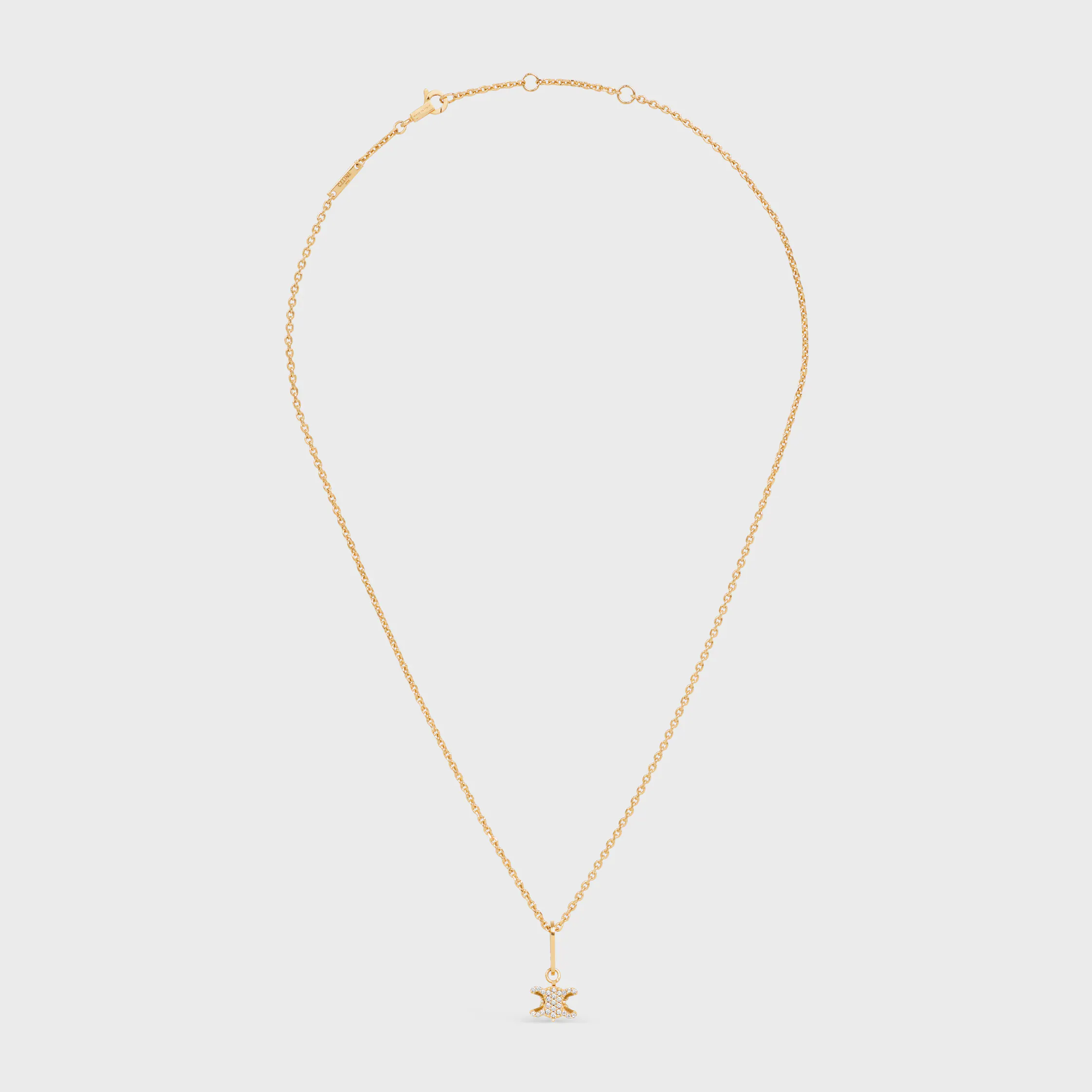 Collar Solitaire Sparkle Triomphe en strass y latón con acabado dorado