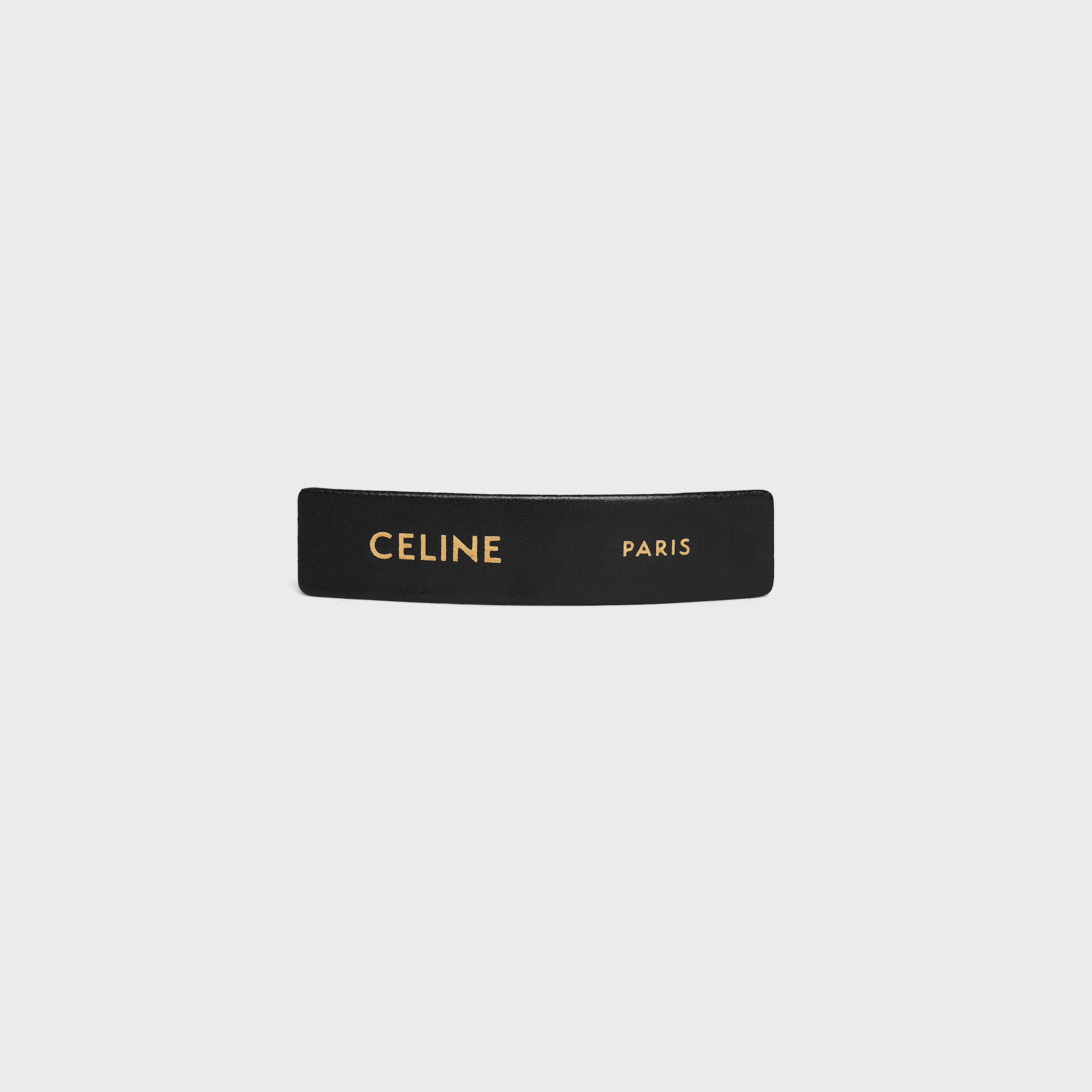 Clip para el pelo Celine Paris en piel de cordero, latón con acabado dorado y acero