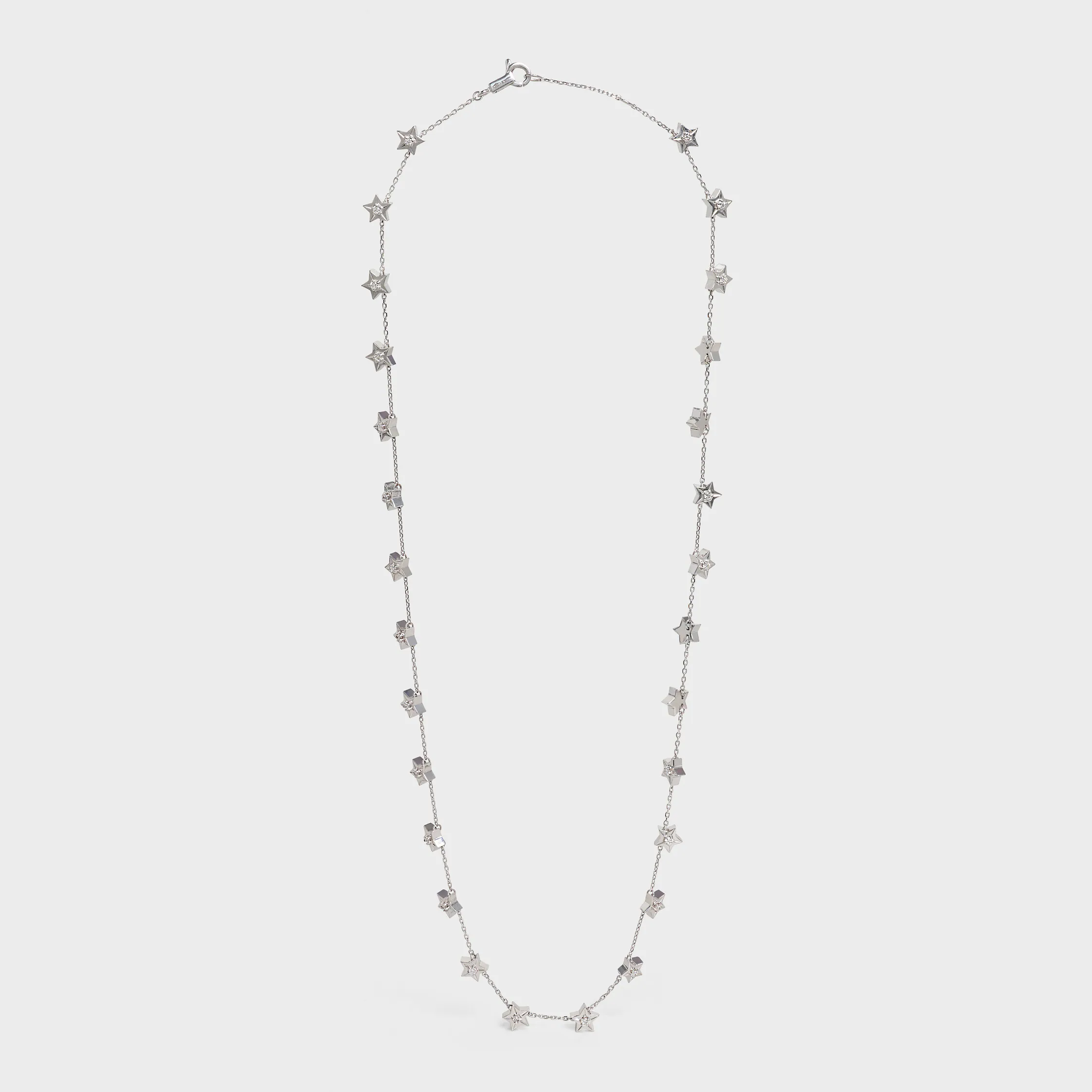Collar Etoile Celine con múltiples estrellas en oro blanco y diamantes