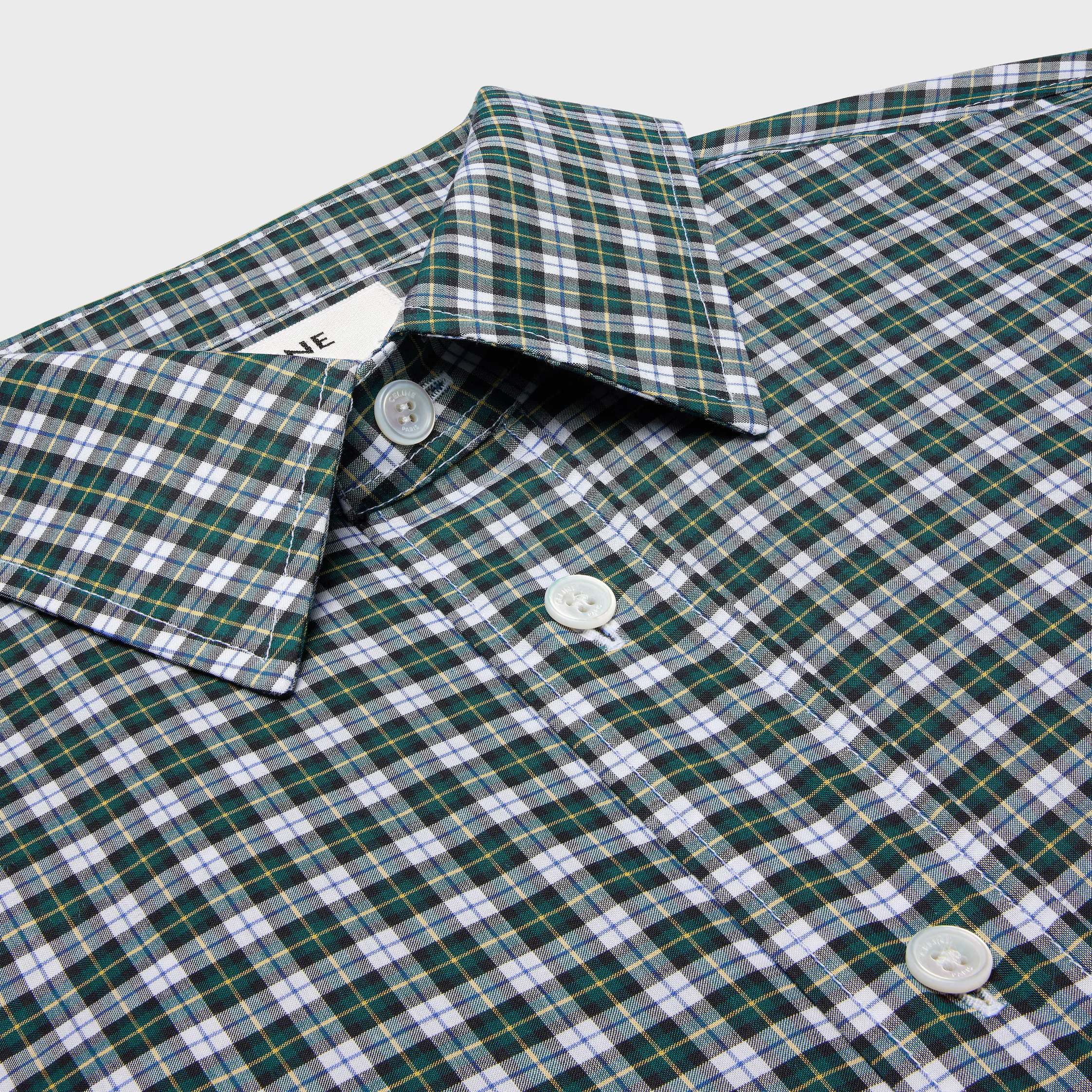 camisa en tela de algodón tartán