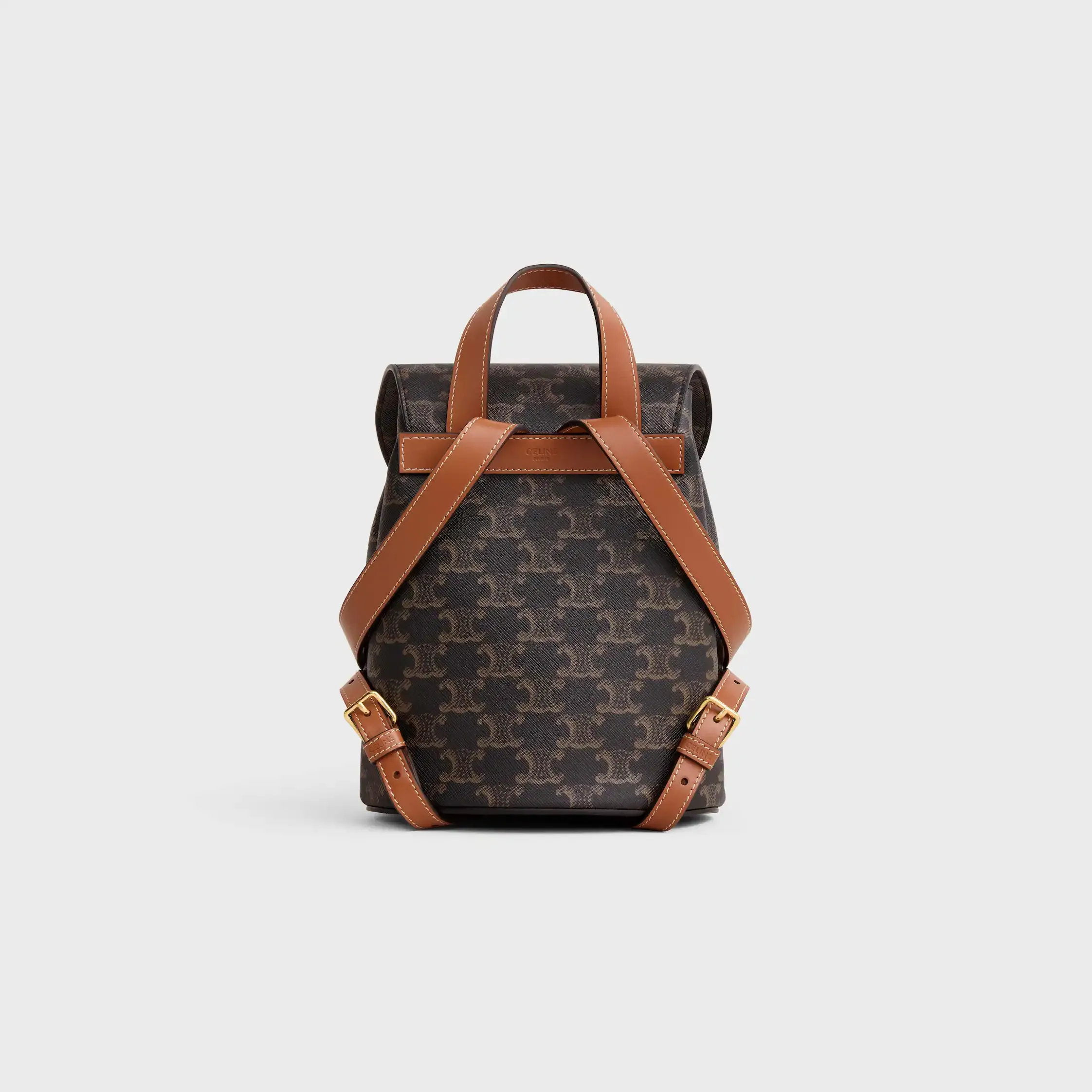 Mochila CÉLINE BONNIE en lona Triomphe y piel de becerro