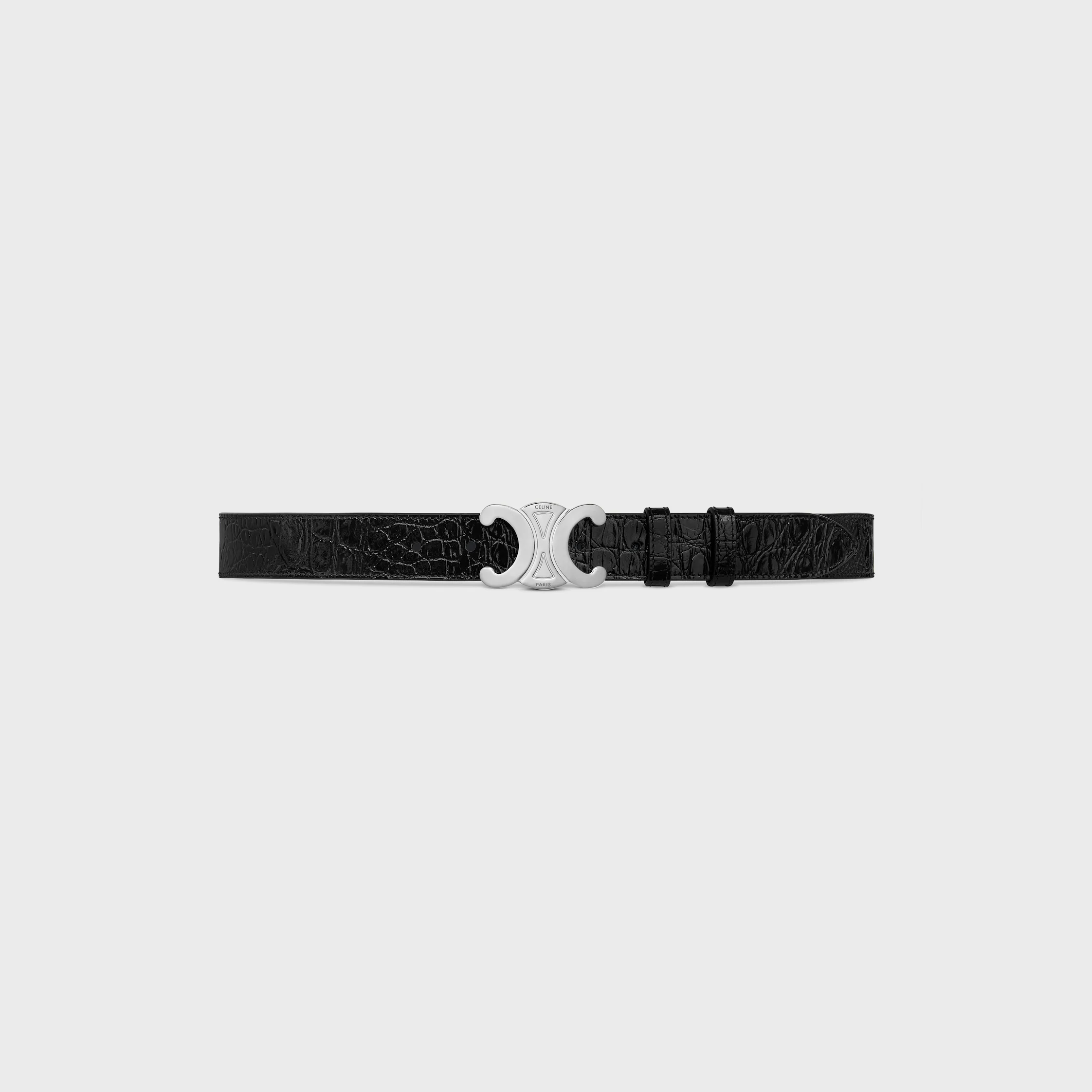 Cinturón Triomphe 30 MM en cuero de ternera con estampado de cocodrilo