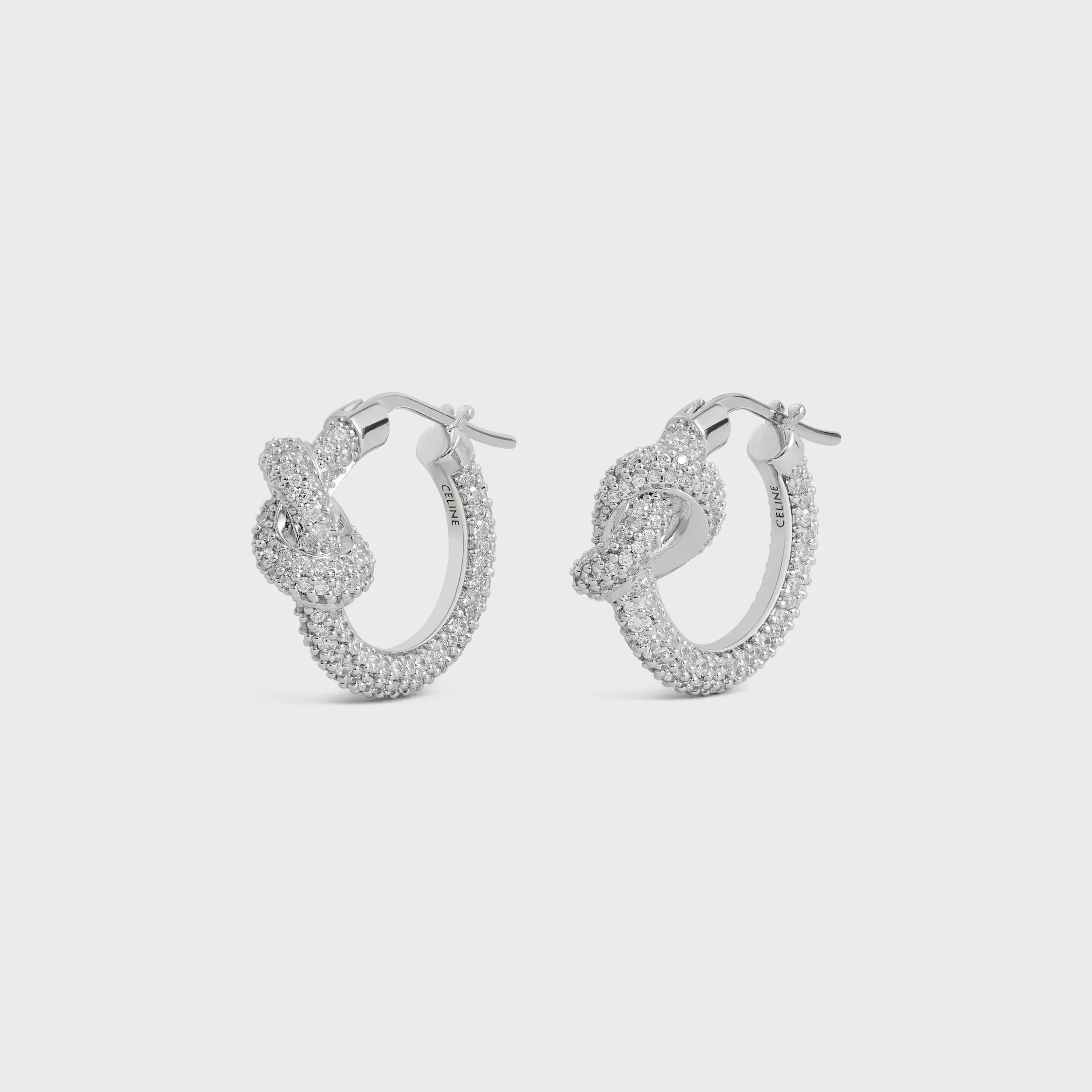 Aros Knot Sparkle en Strass y latón con acabado rodio