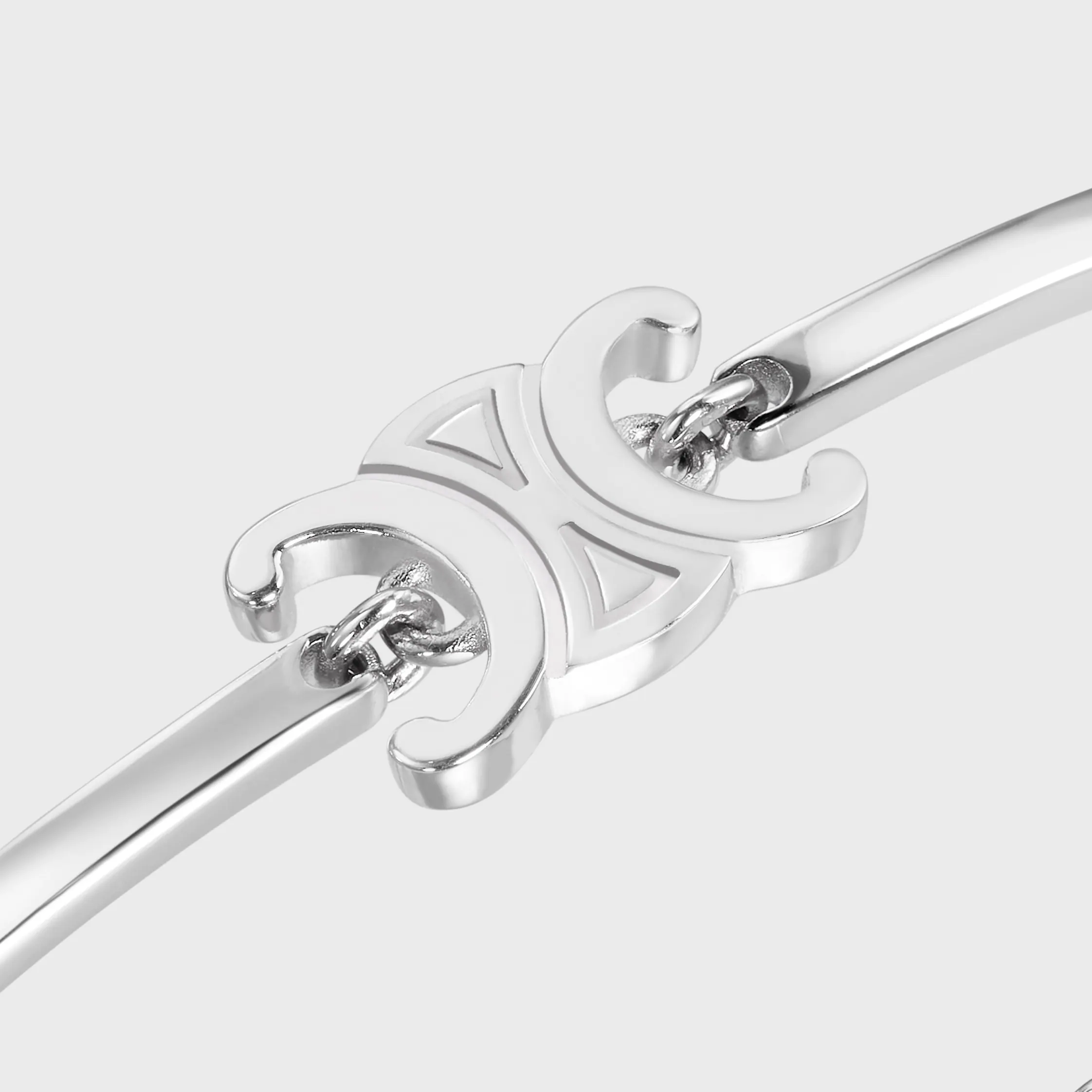 Pulsera articulada Triomphe en latón con acabado rodio