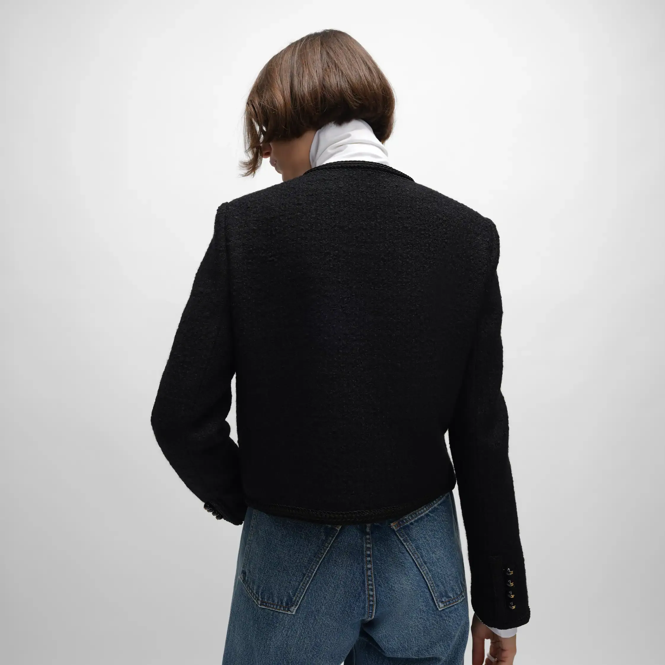chaqueta chasseur en lana natté