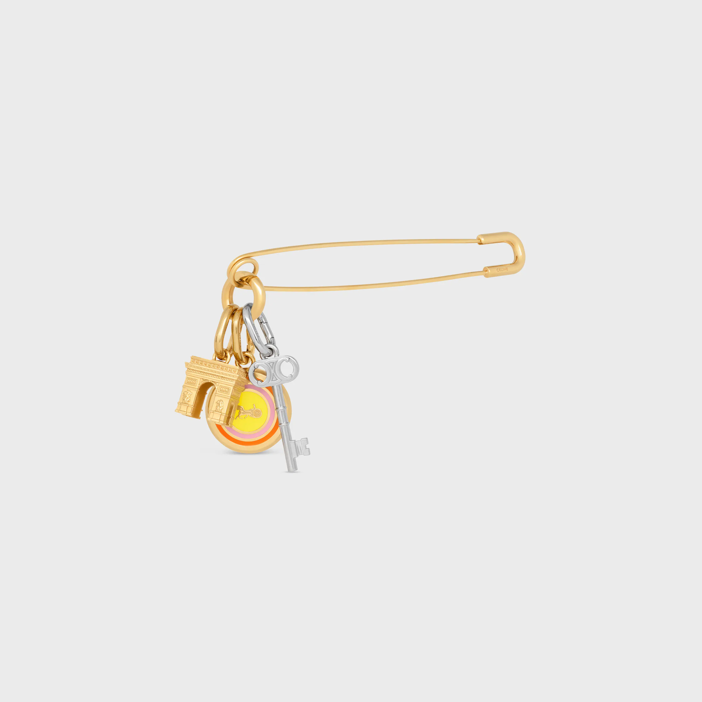 CHARMS BROCHE DE PINZA DE SEGURIDAD EN LATÓN CON ACABADO EN ORO