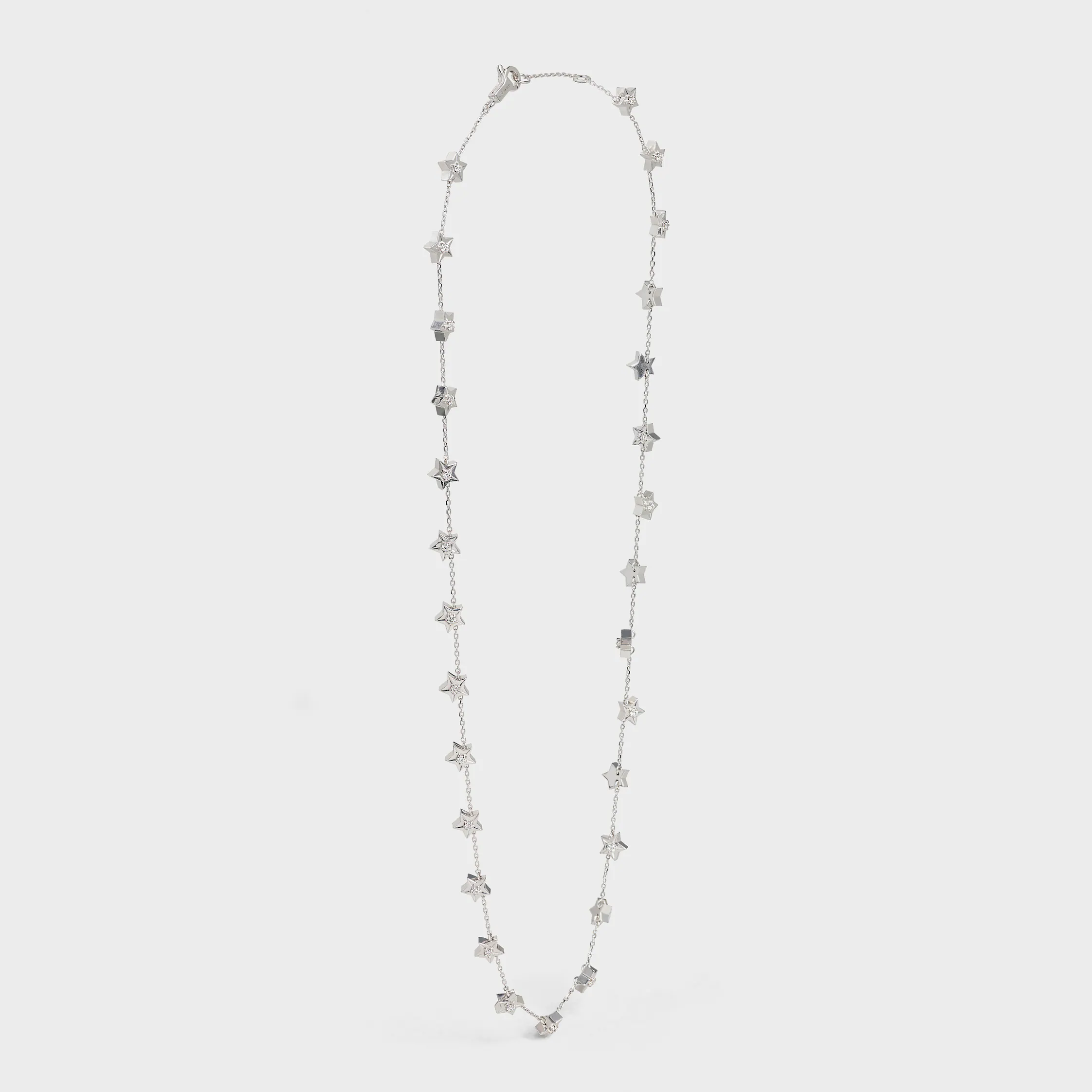 Collar Etoile Celine con múltiples estrellas en oro blanco y diamantes