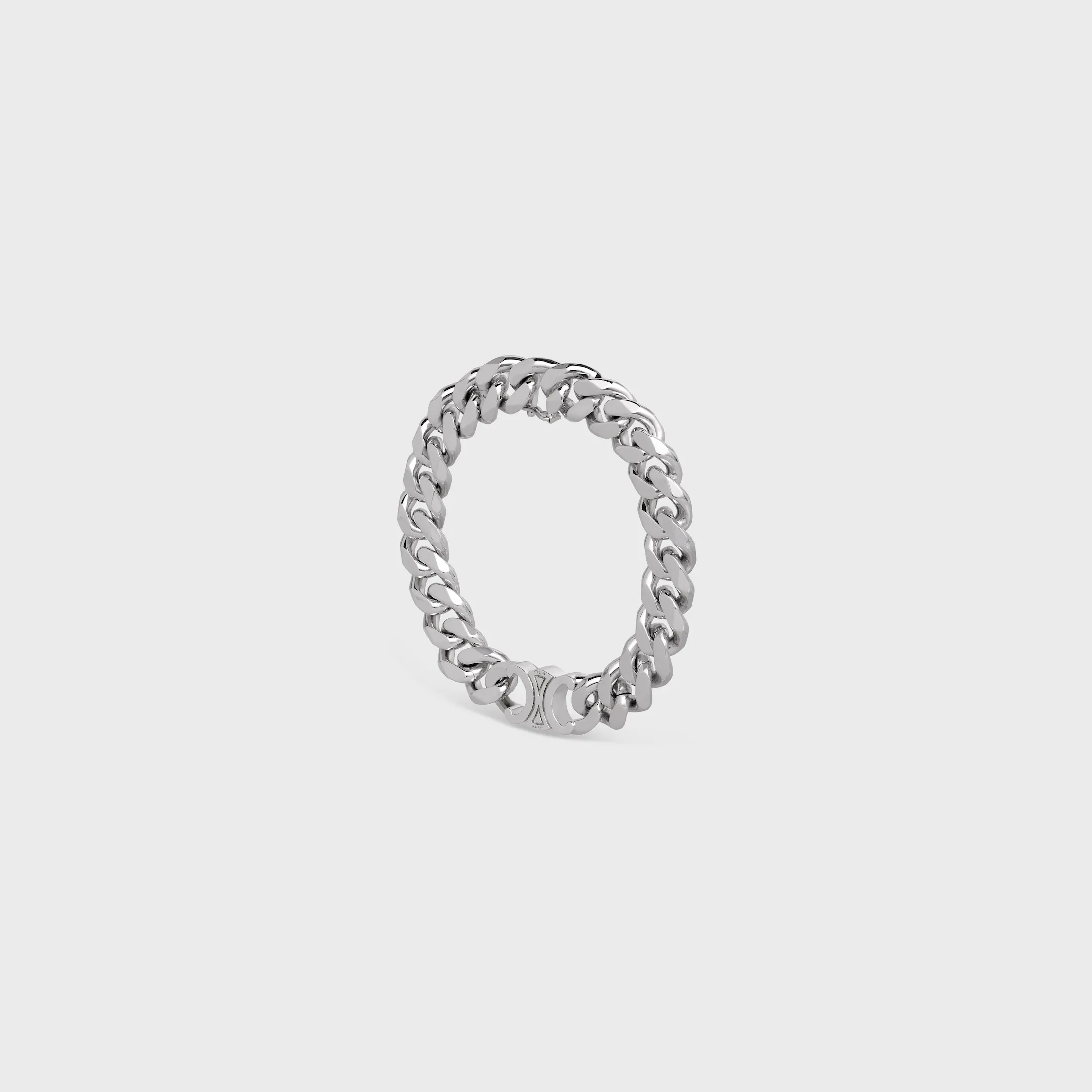 Pulsera Triomphe Gourmette en latón con acabado rodio