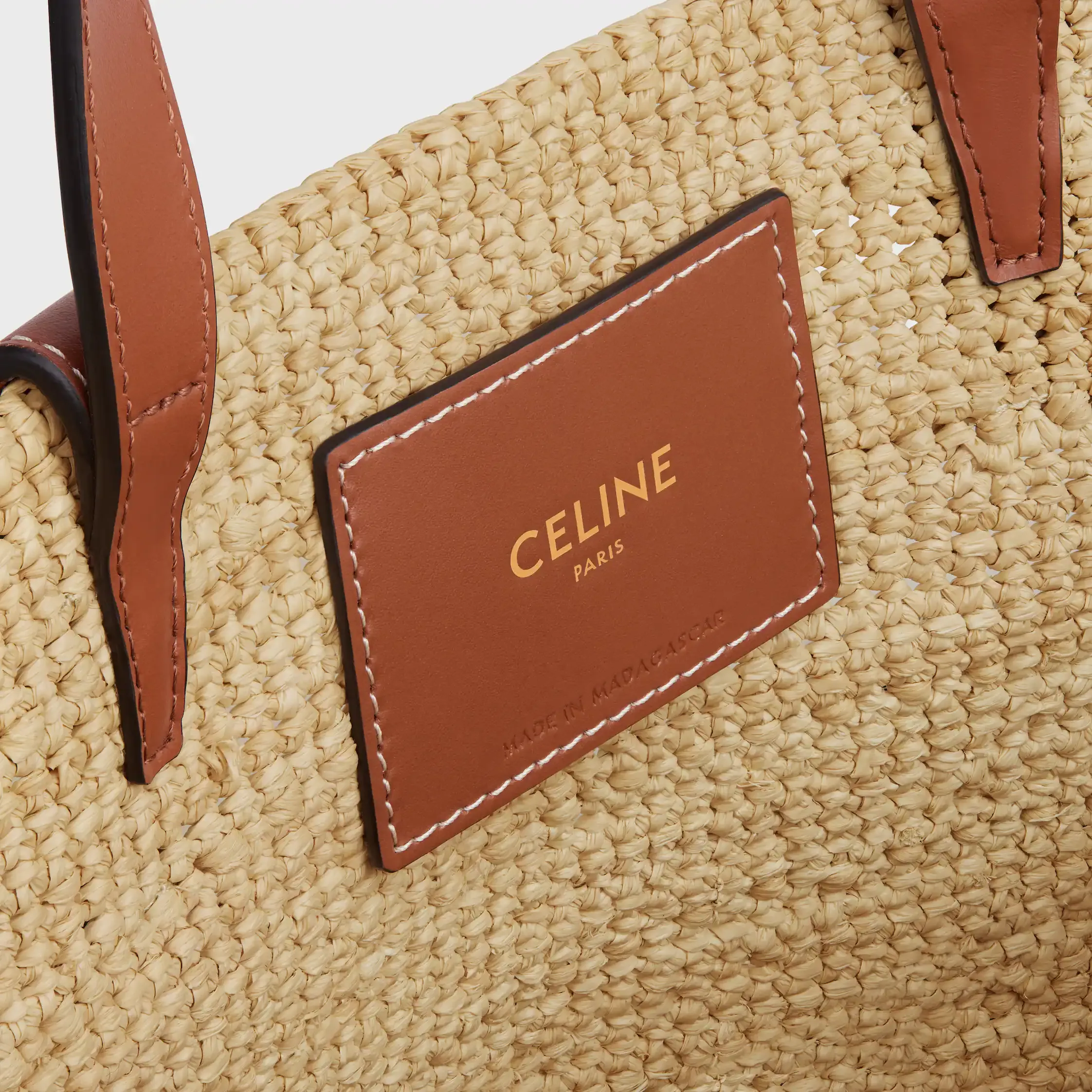 BOLSA TEEN SUPPLE CELINE CLÁSICA PANIER EN RAFFIA Y CUERO DE TERNERA