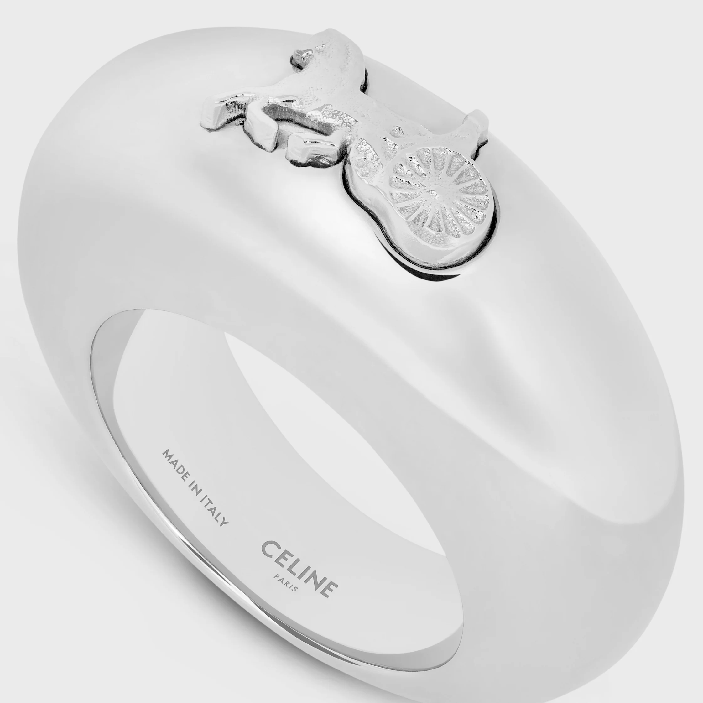 Anillo Celine Sulky en latón con acabado rodio