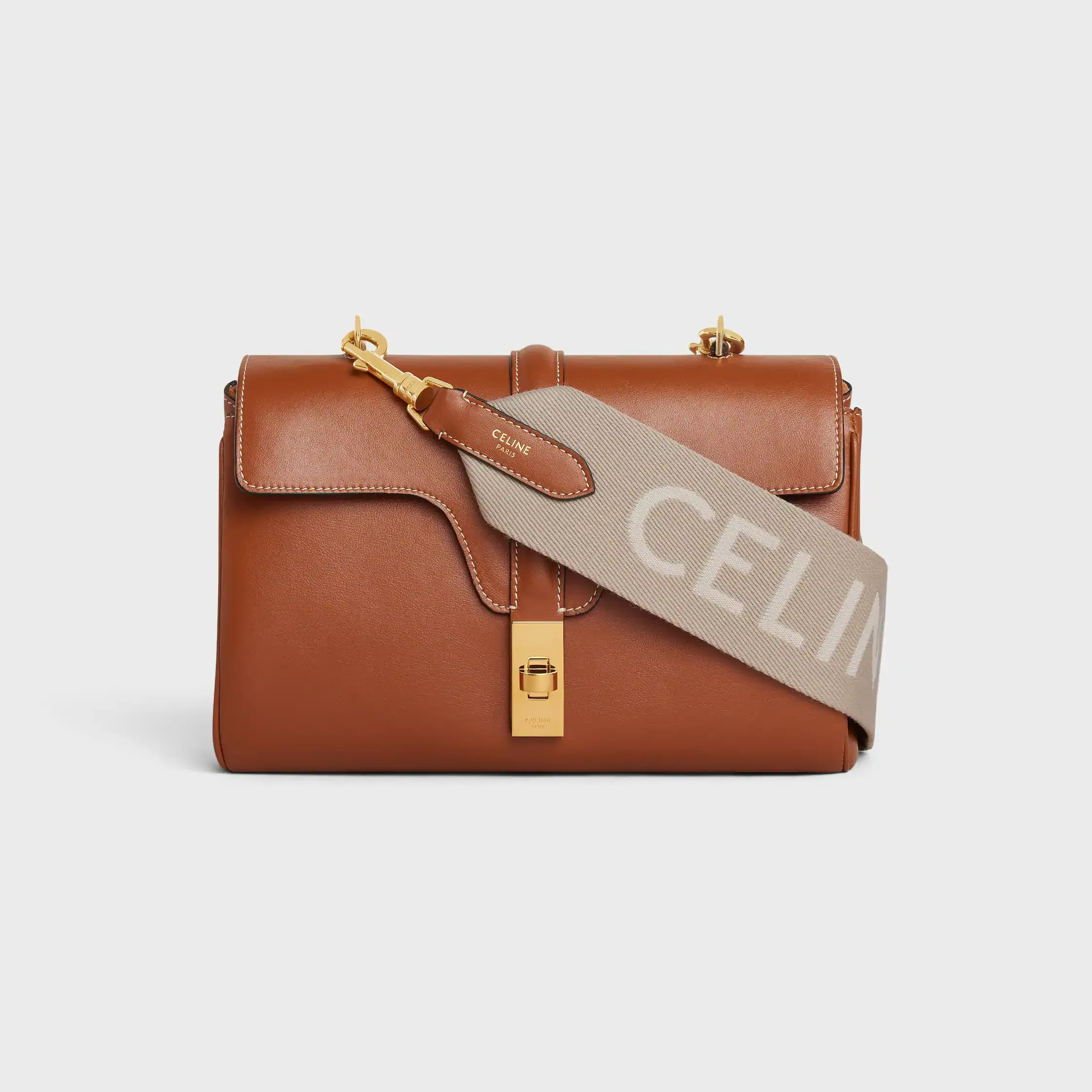 Correa larga de lana con jacquard Celine