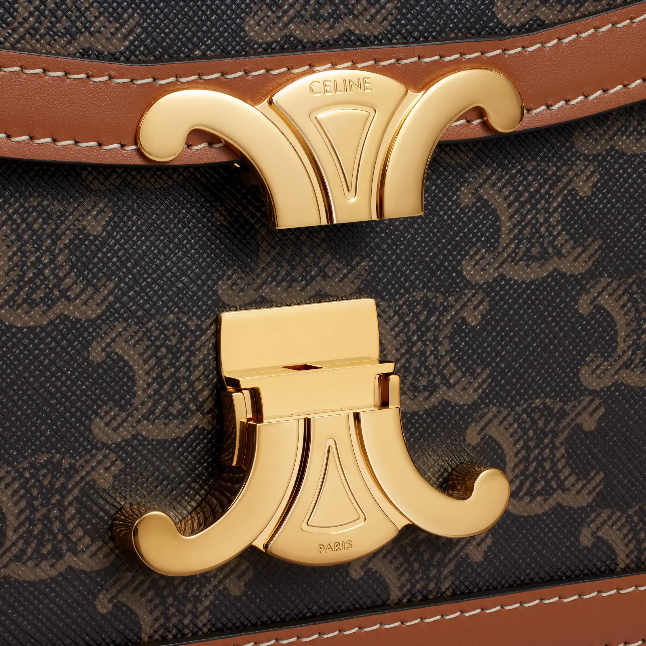 BOLSO TEEN TRIOMPHE EN TELA TRIOMPHE Y CUERO DE TERNERA