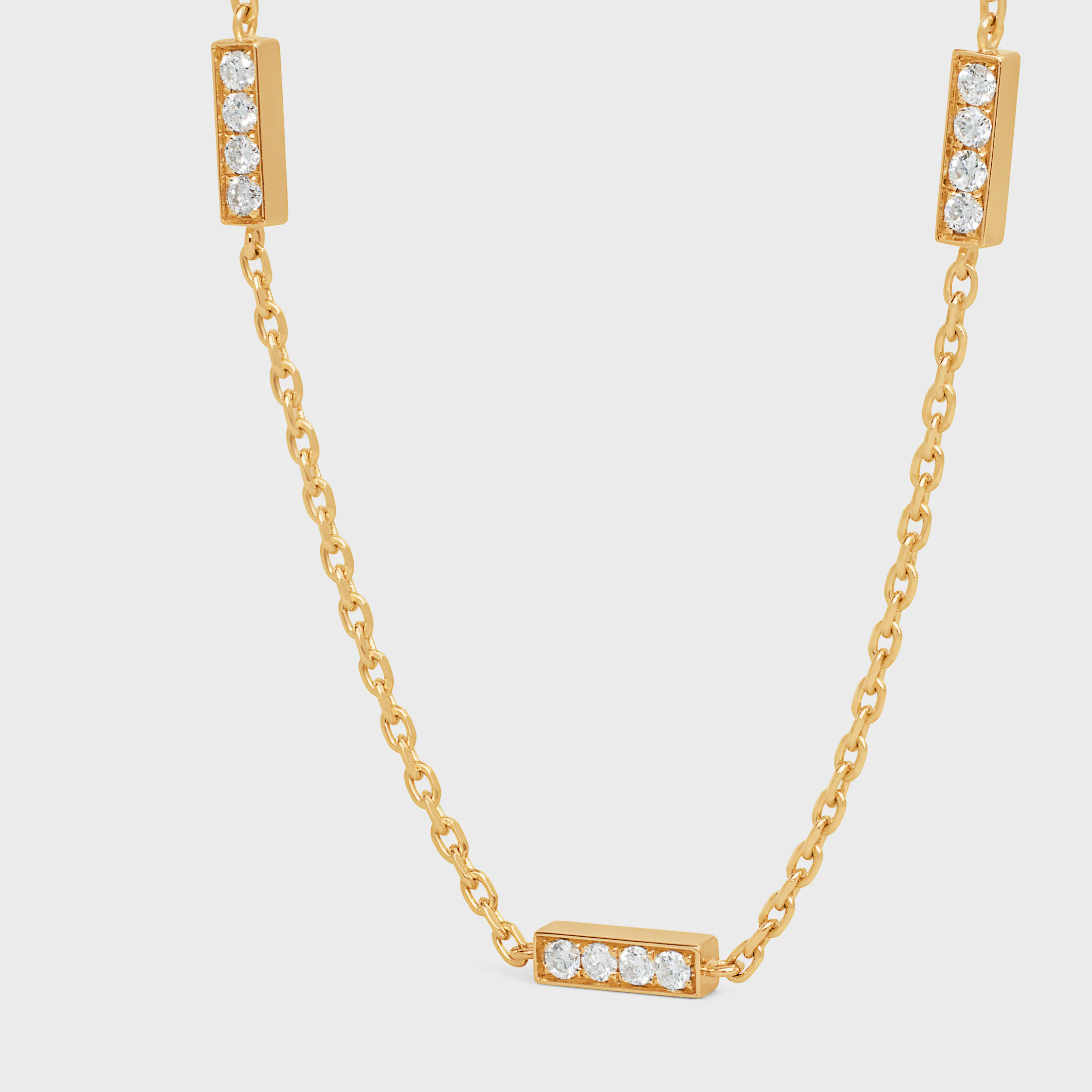 Pulsera Triple Celine Line en Oro Amarillo y Diamantes
