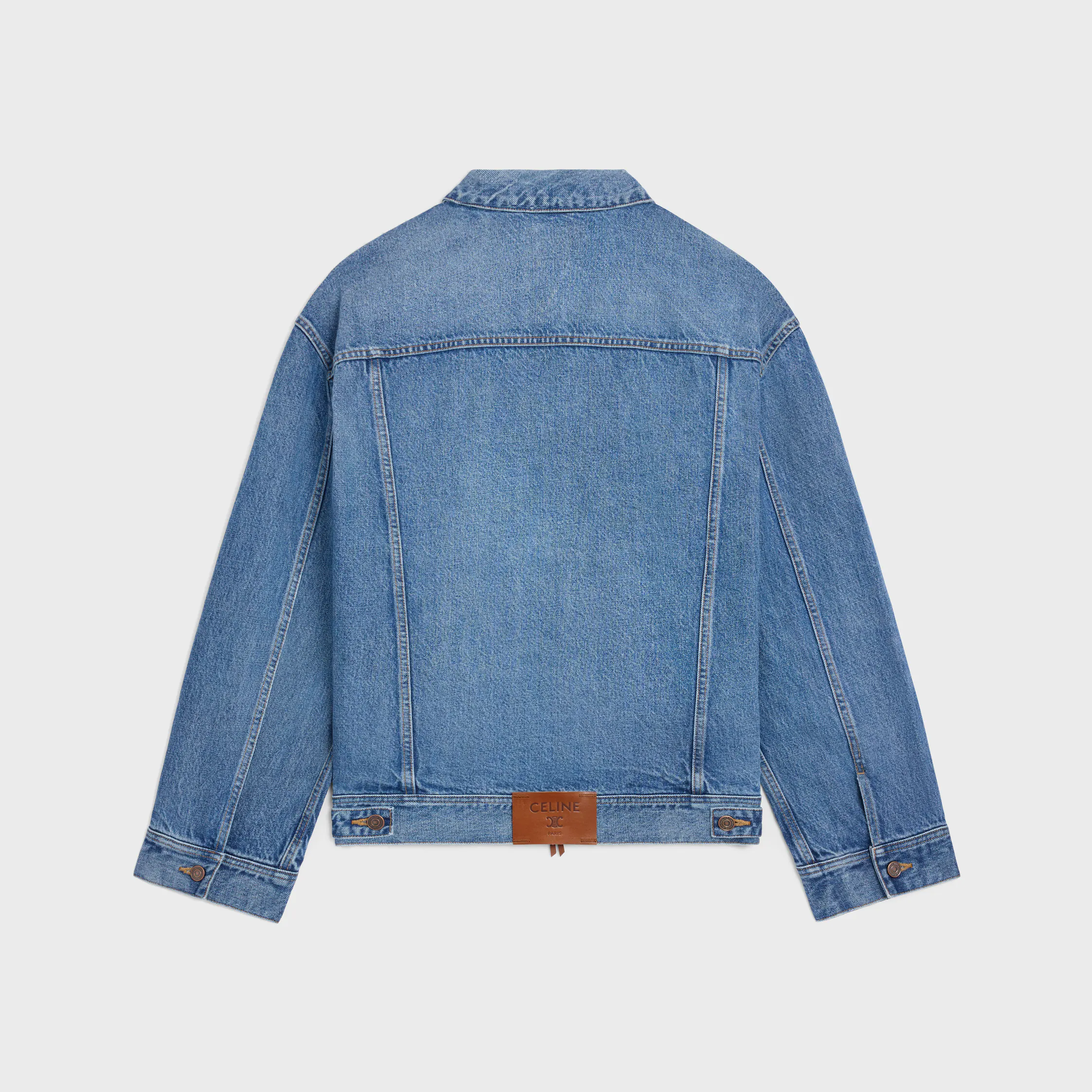 chaqueta tipo camionero en denim de algodón