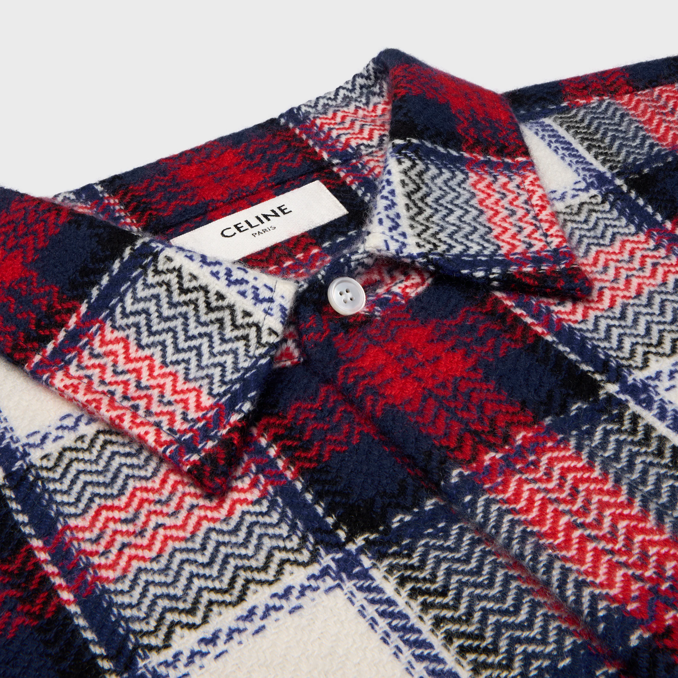 sobretodo en cashmere con estampado cuadriculado