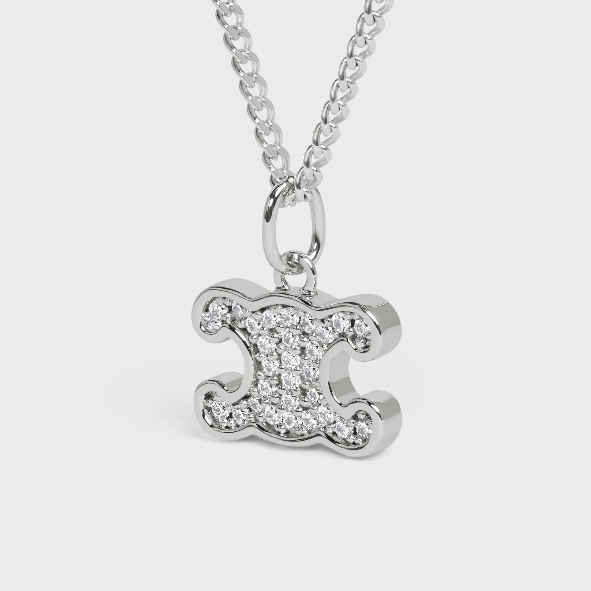 Collar de Cristales Triomphe en Latón con Acabado Rodio y Cristales