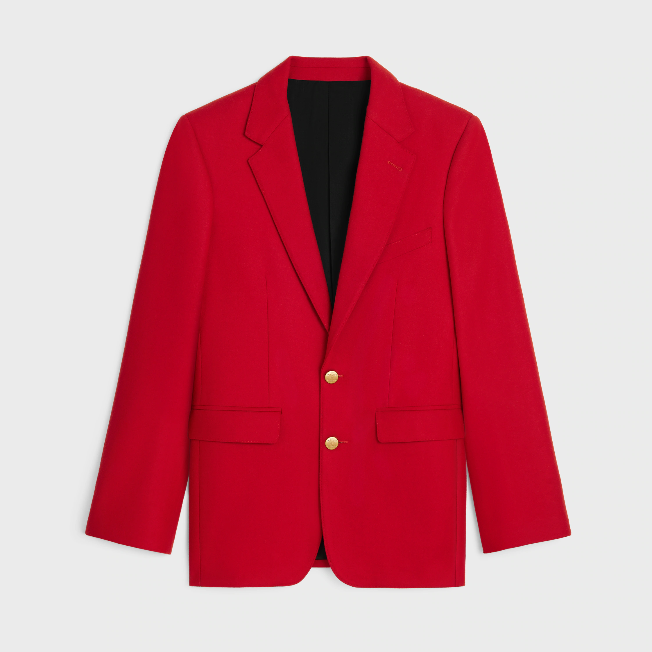 CHAQUETA CLÁSICA EN FRANELA DE LANA