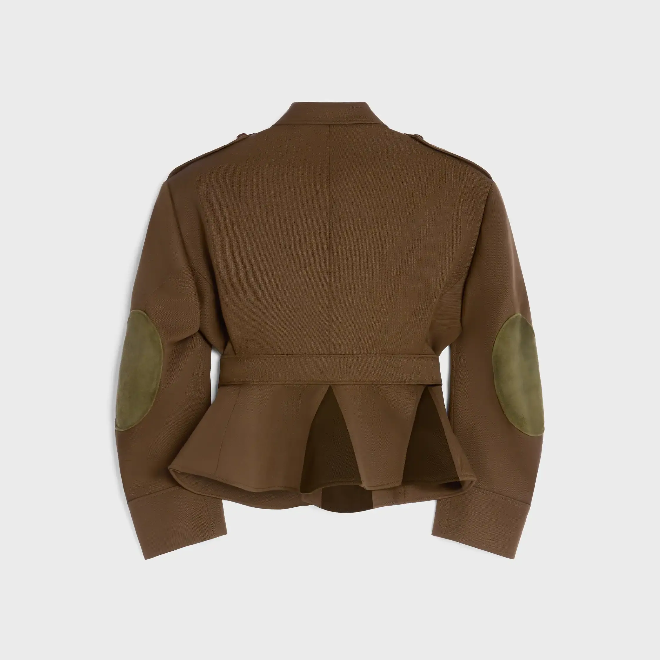 chaqueta peplum en lana diagonal