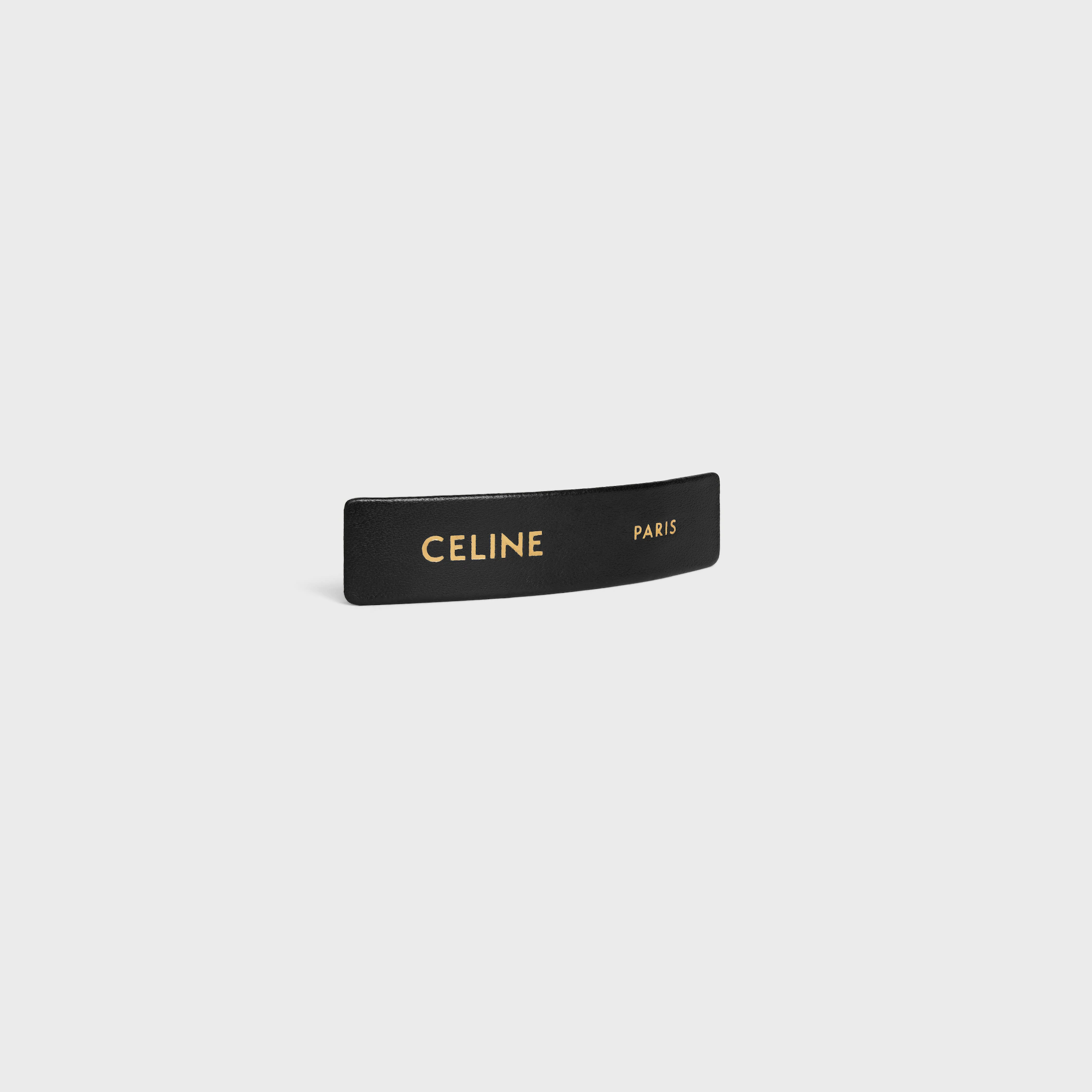 Clip para el pelo Celine Paris en piel de cordero, latón con acabado dorado y acero
