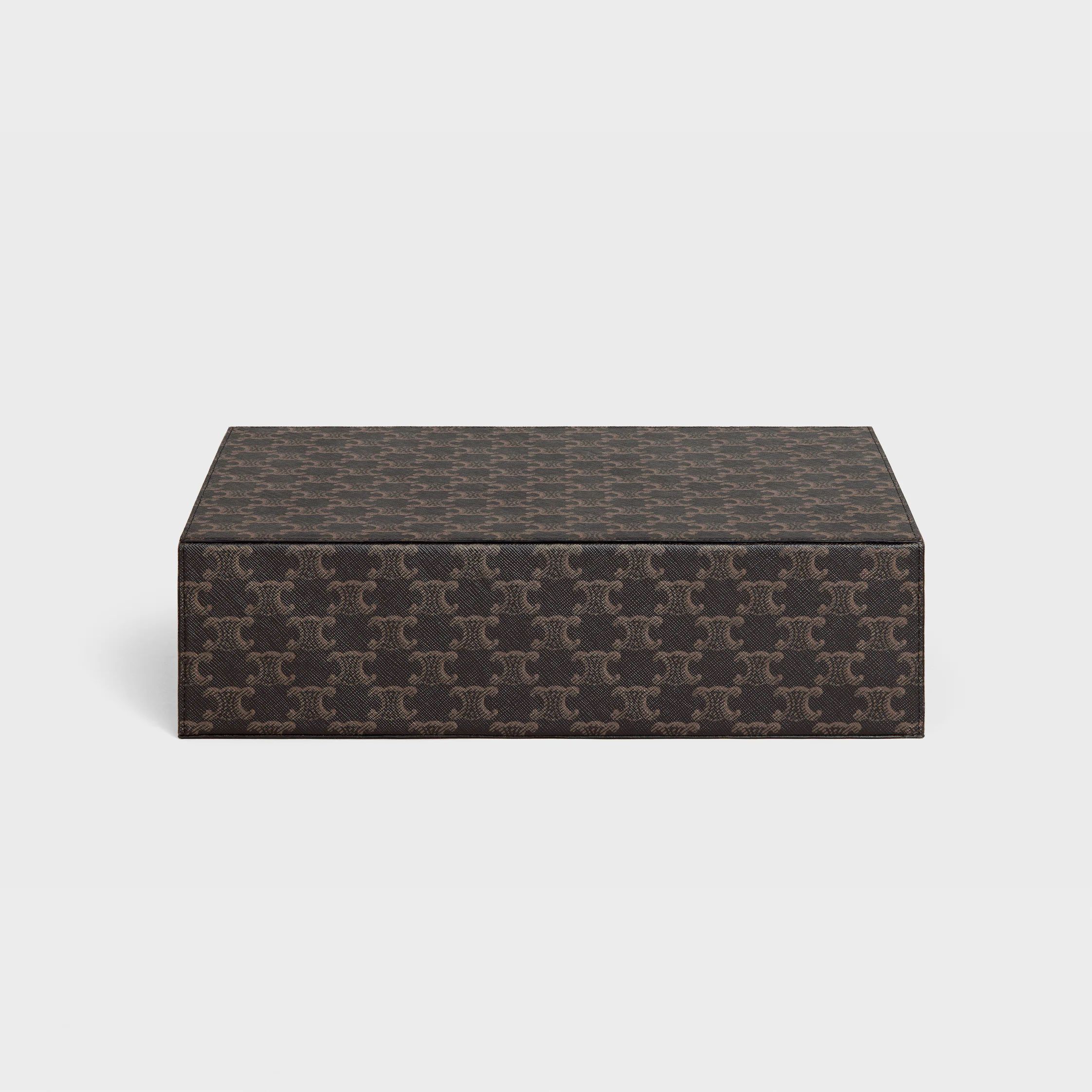 estuche de papelería en lona Triomphe y piel de becerro