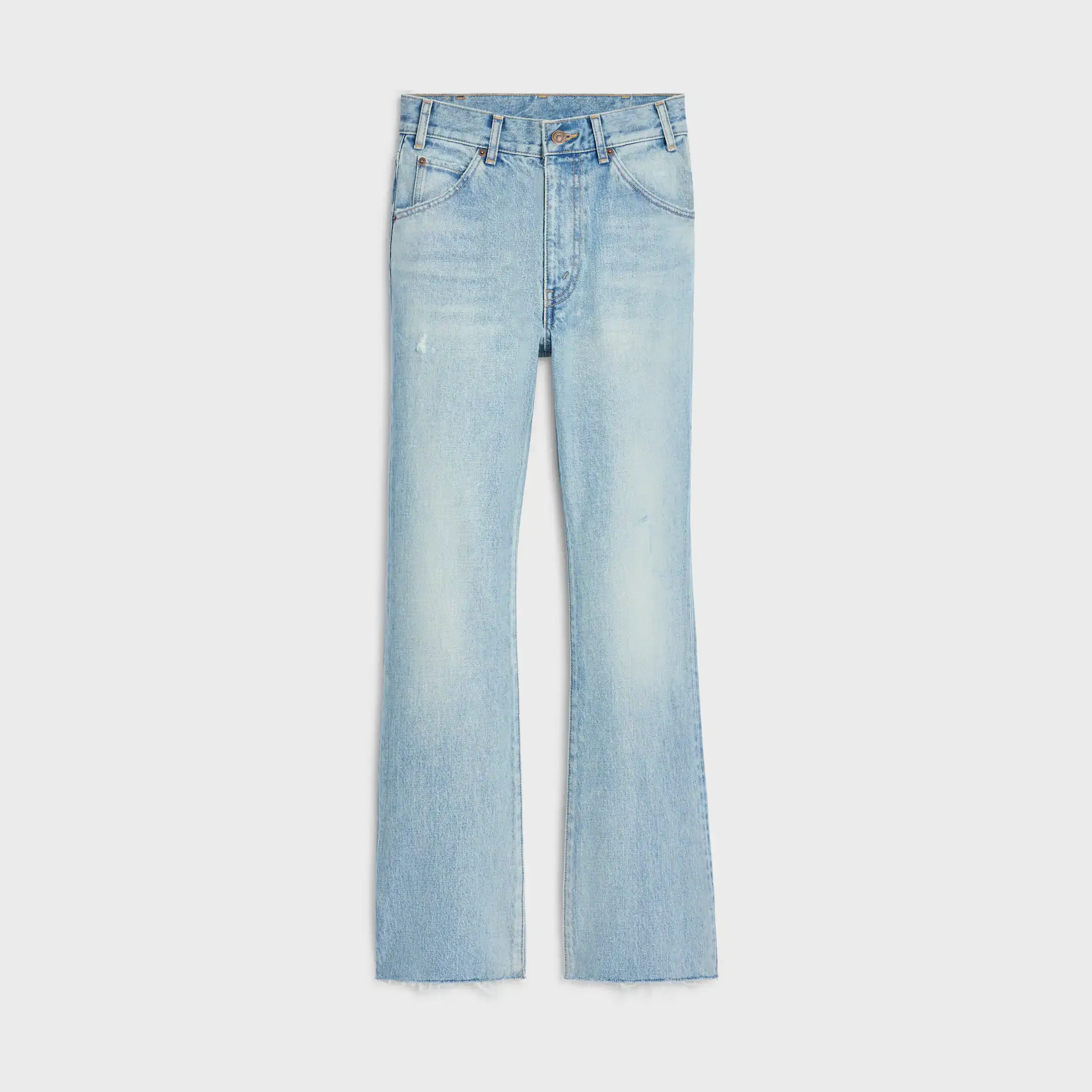 pantalones vaqueros dylan con pierna abierta en tejido de denim lavado dulce miel