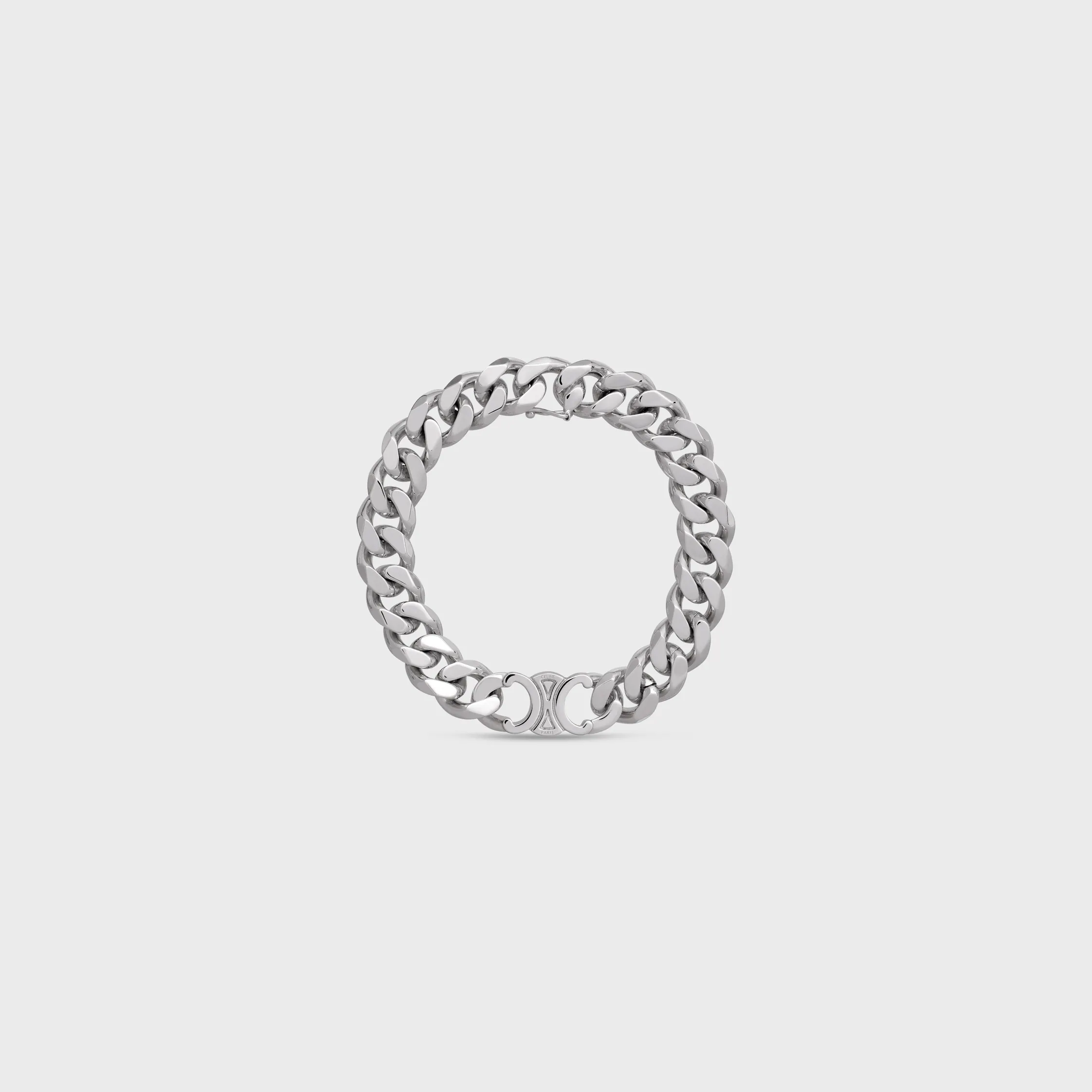 Pulsera Triomphe Gourmette en latón con acabado rodio