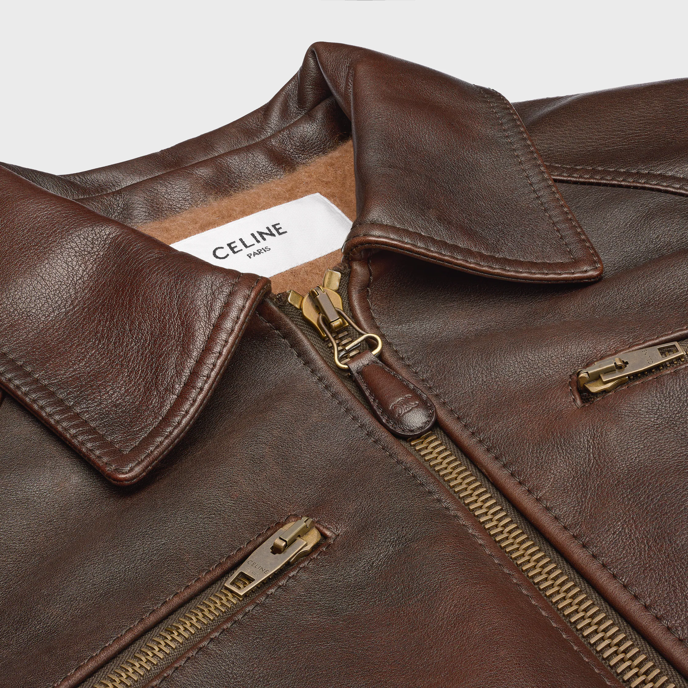 chaqueta bomber en cuero de ternera