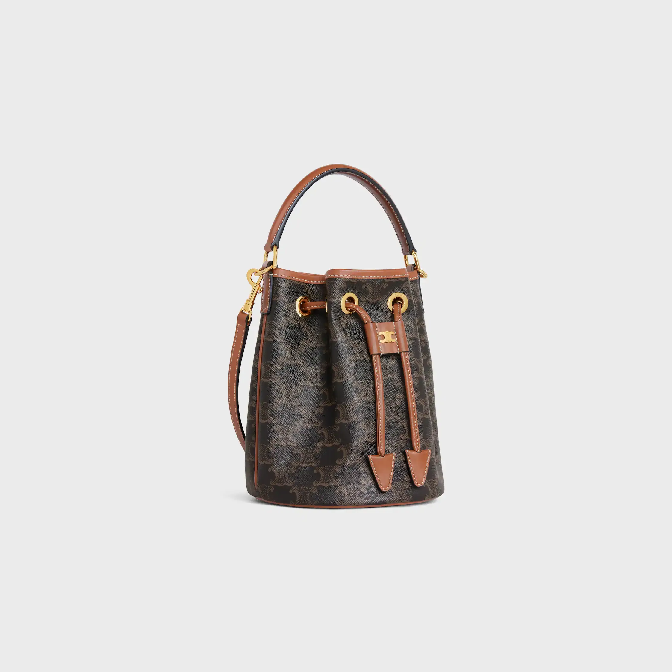 BOLSO TEEN CLARA EN TELA TRIOMPHE Y CUERO DE TERNERA