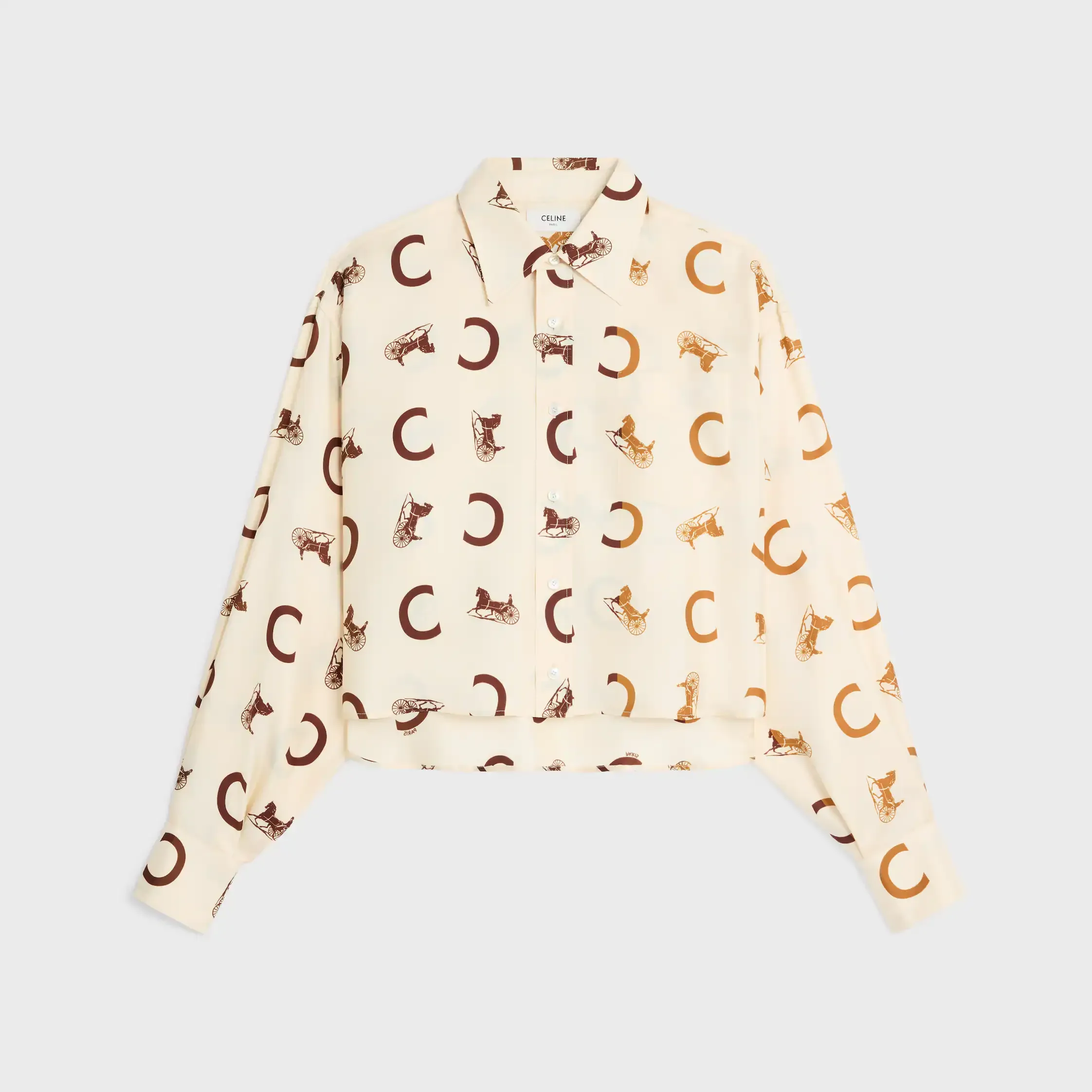 camisa corta en tejido de seda