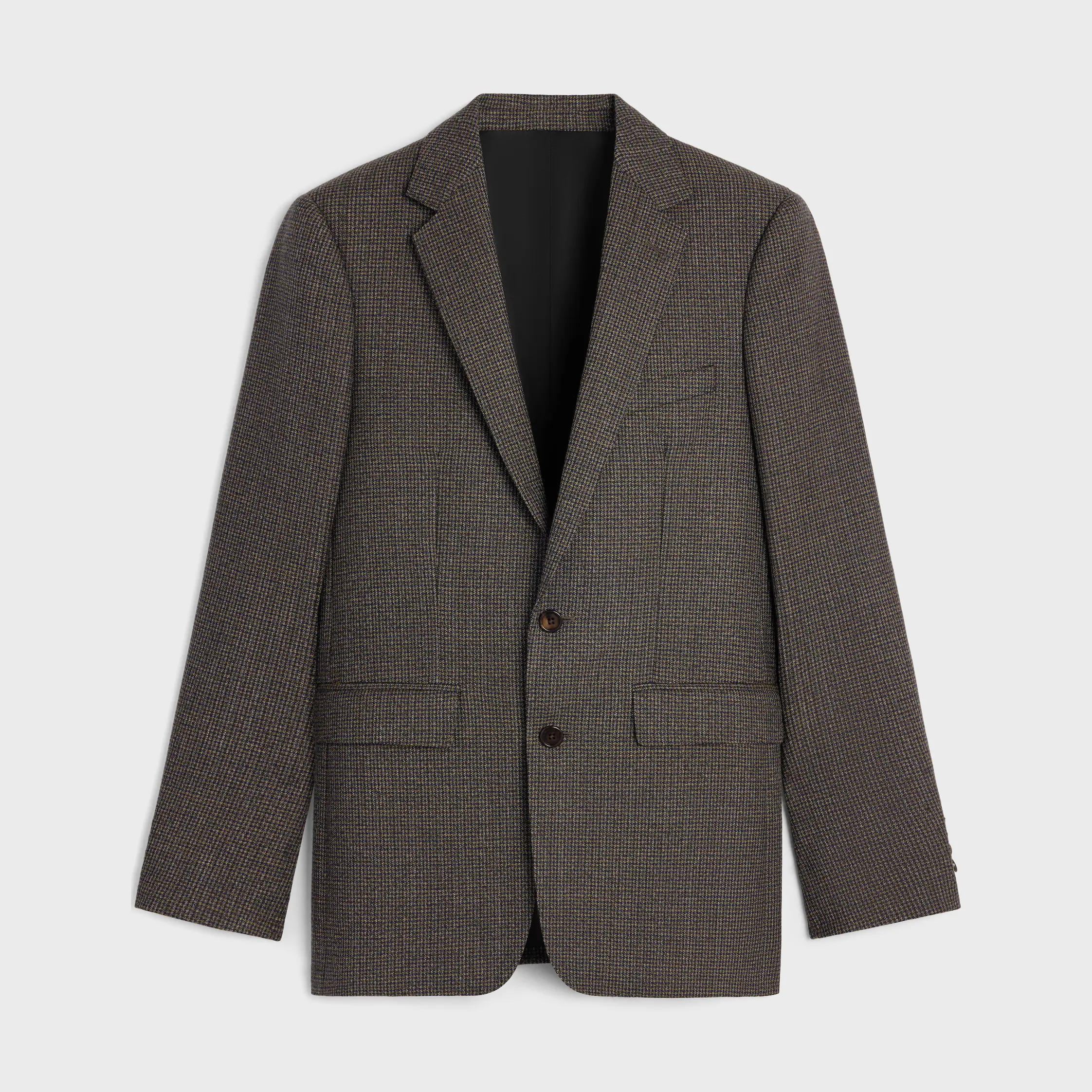 chaqueta clásica en lana micro houndstooth