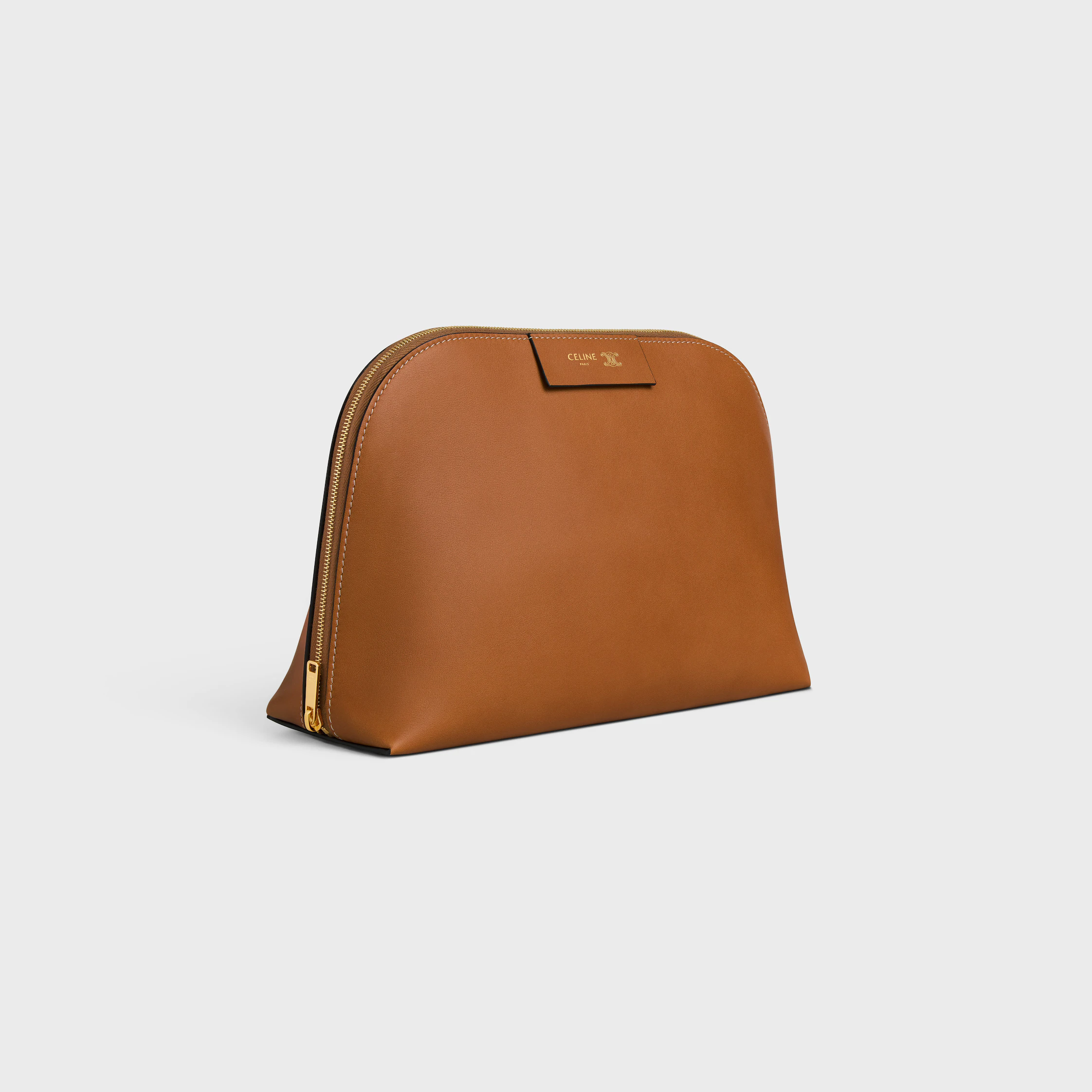 BOLSA DE COSMÉTICOS GRANDE EN CUERO DE VACUNO LISO