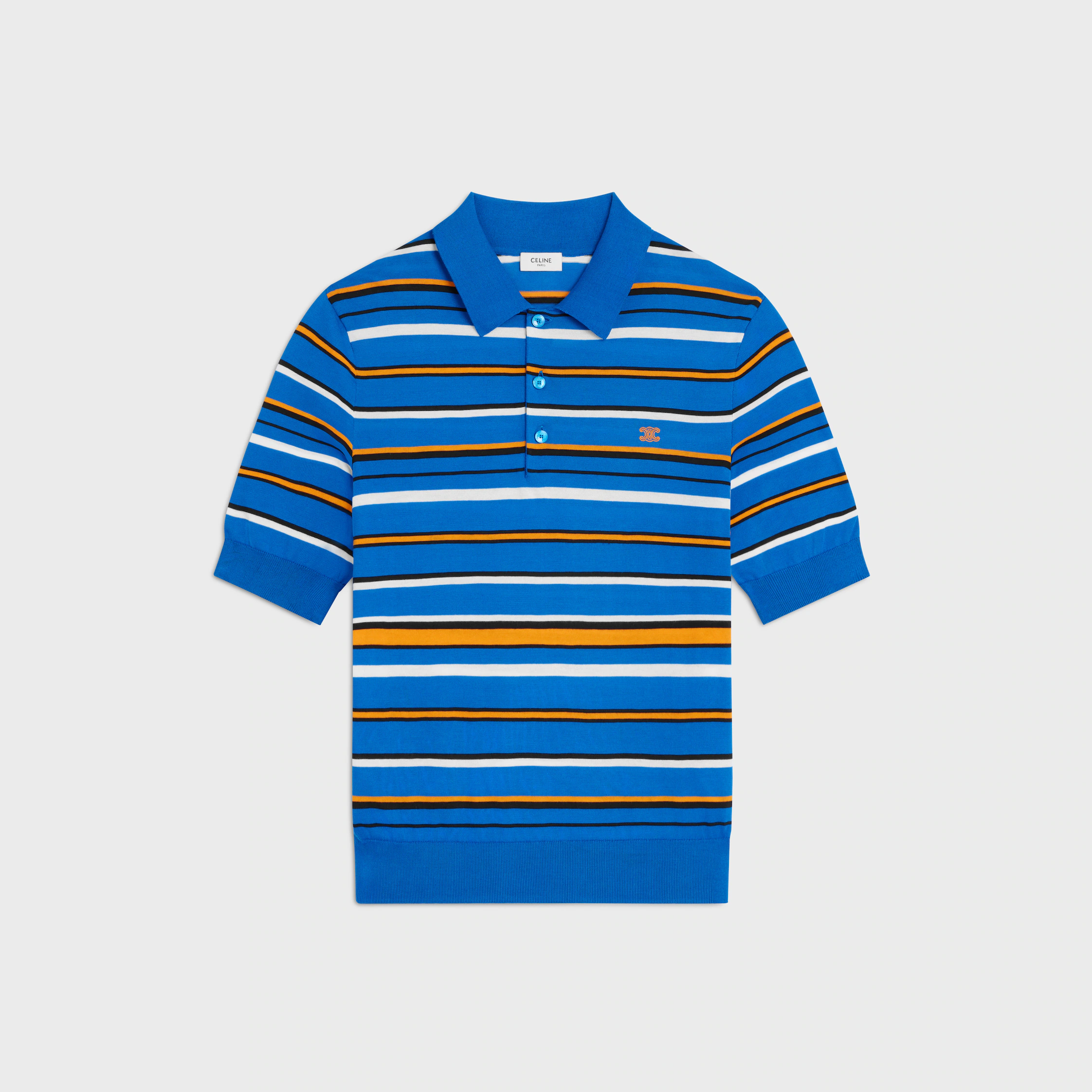 jersey de polo de manga corta en algodón fino