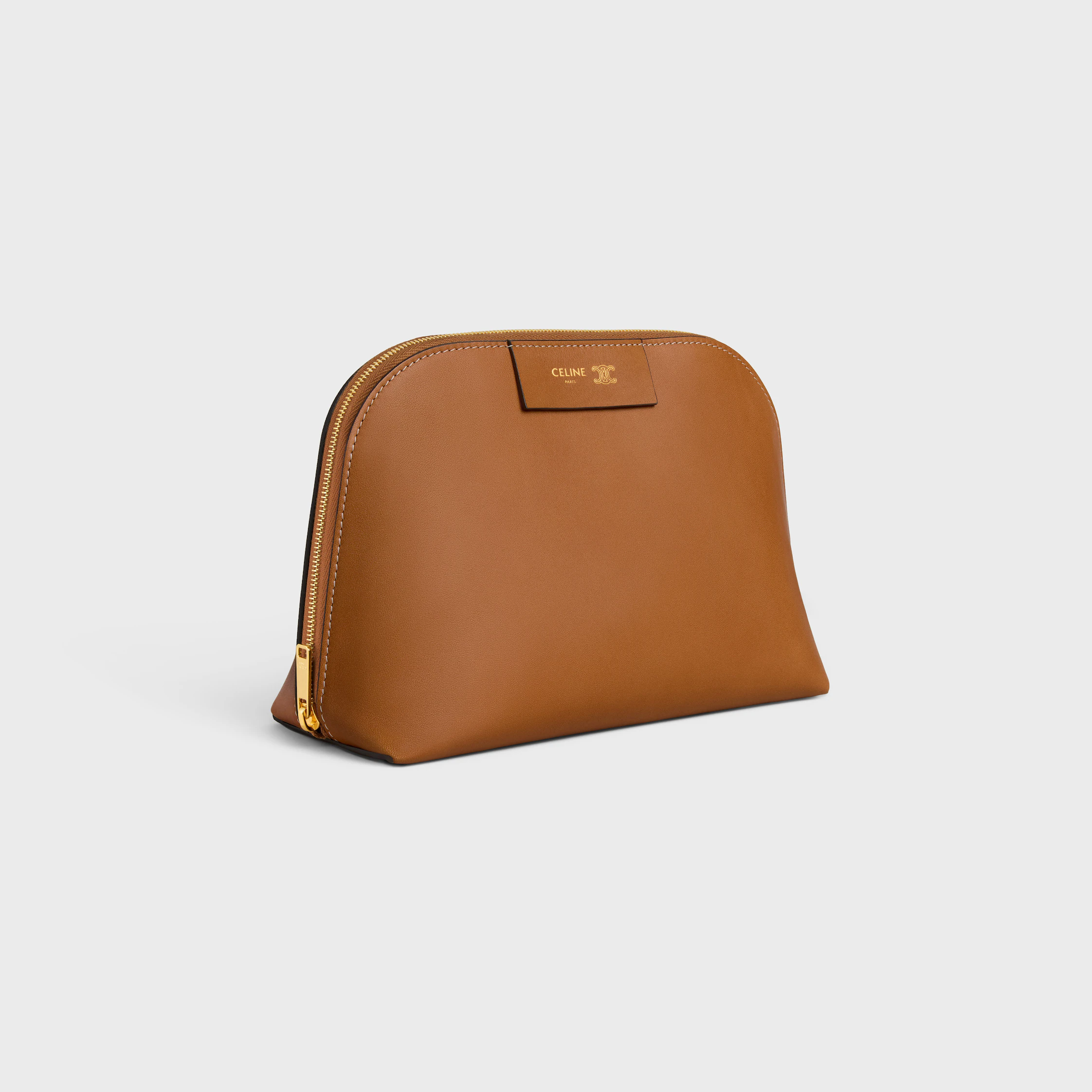BOLSA COSMÉTICA MEDIANA EN CUERO DE VACUNO LISO